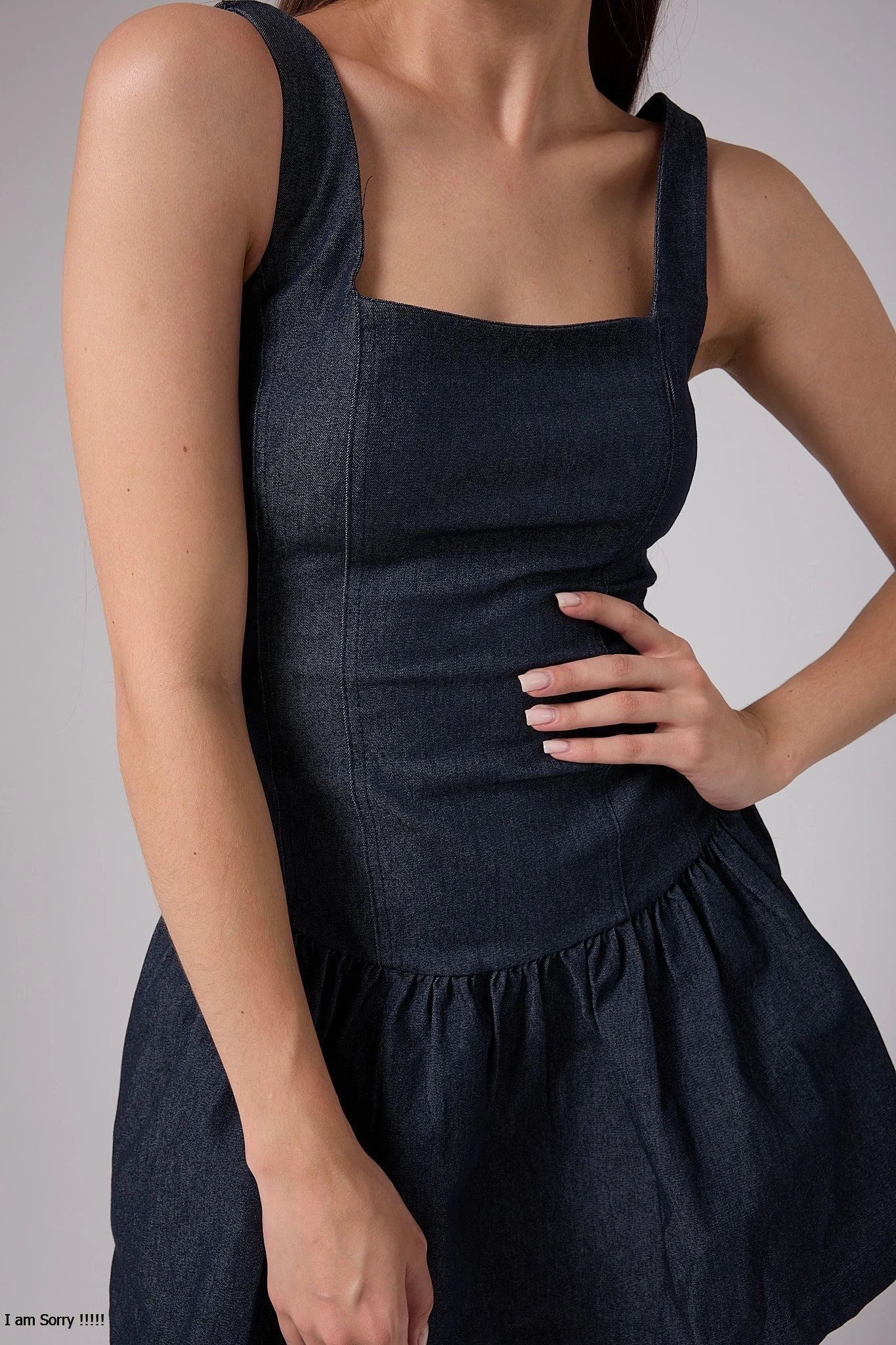 ASKILI LİKRALI ESNEK ELBİSE JEANS