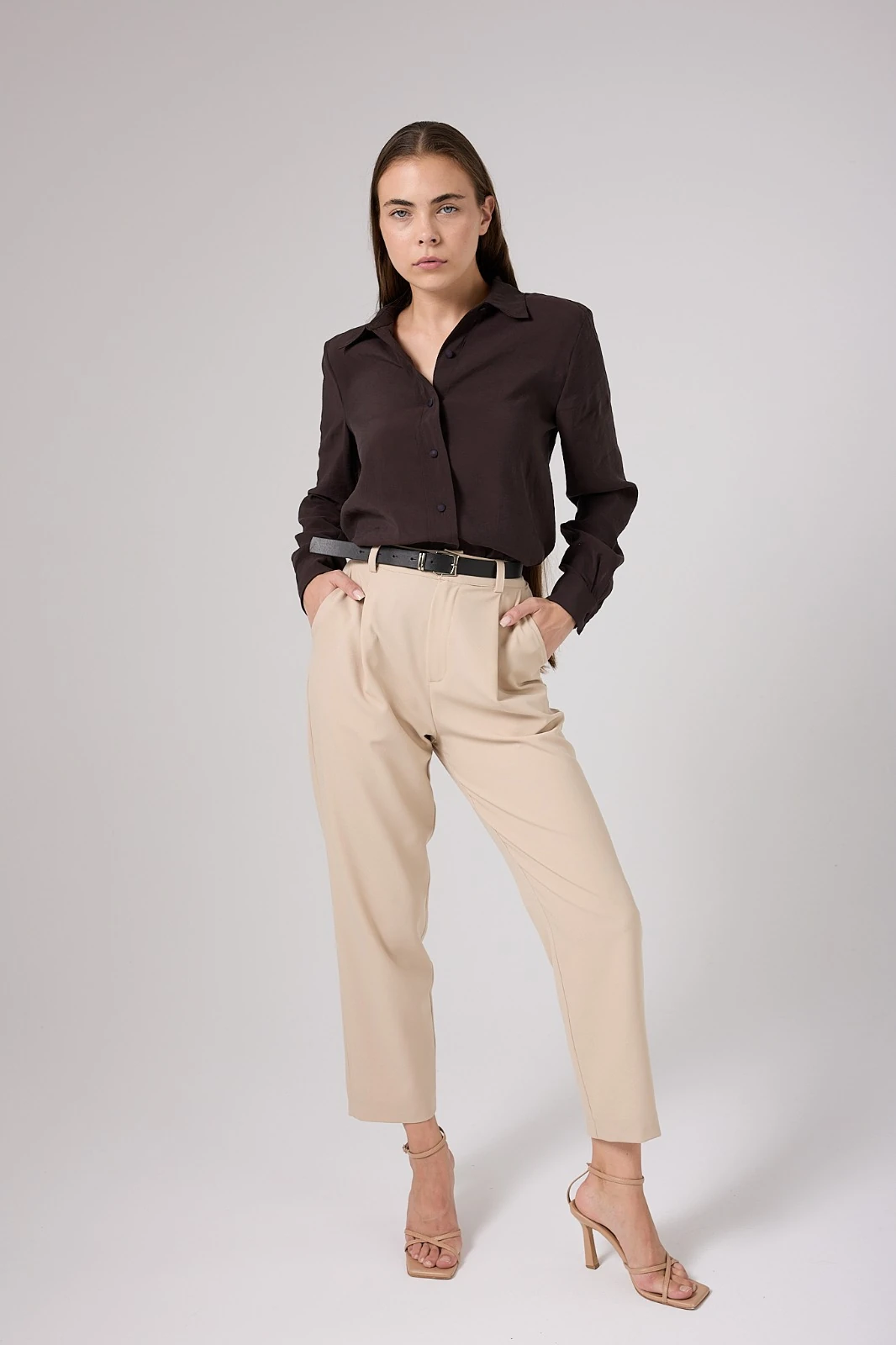 KEMERLİ PANTOLON BEJ 