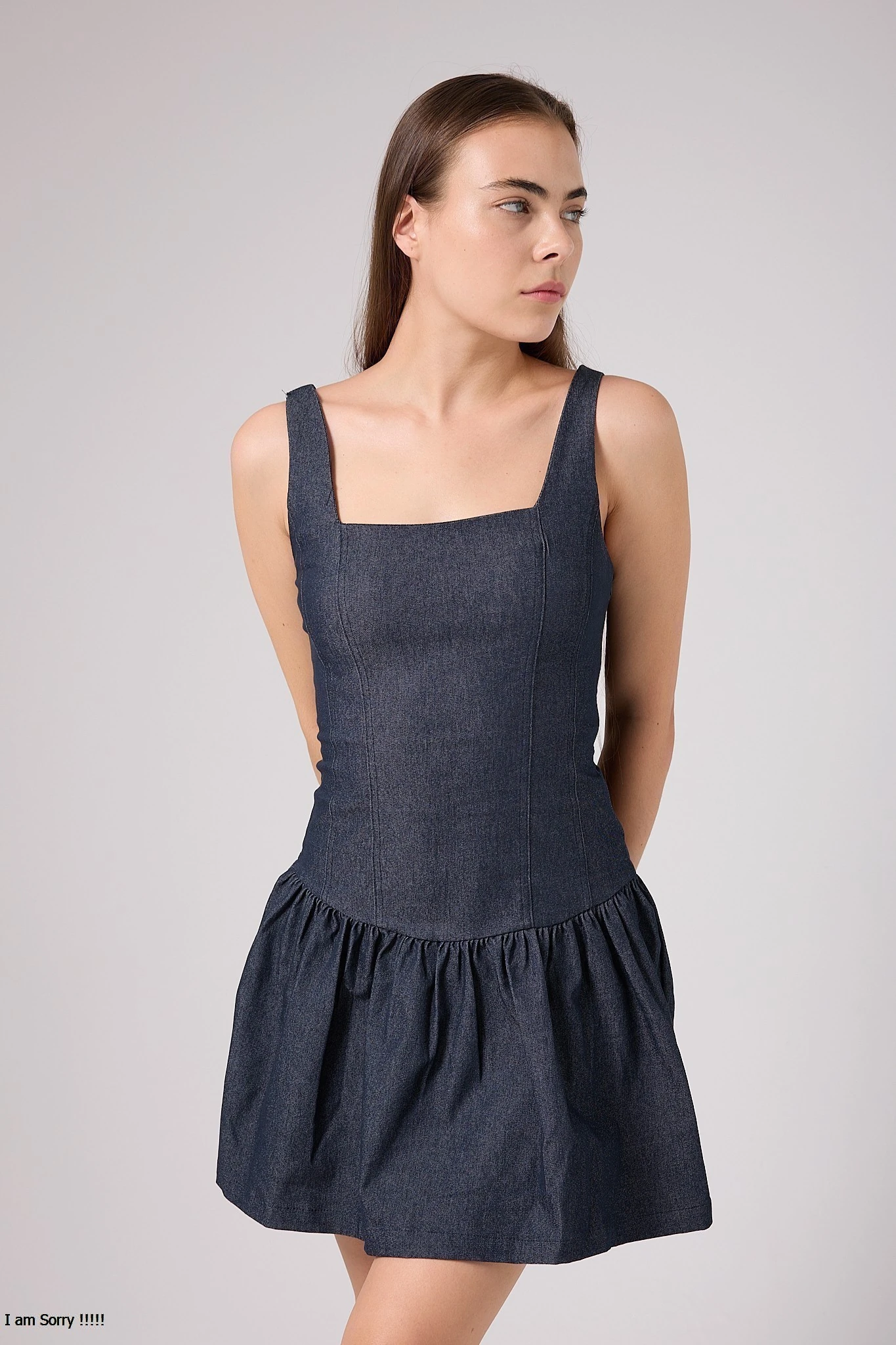 ASKILI LİKRALI ESNEK ELBİSE JEANS