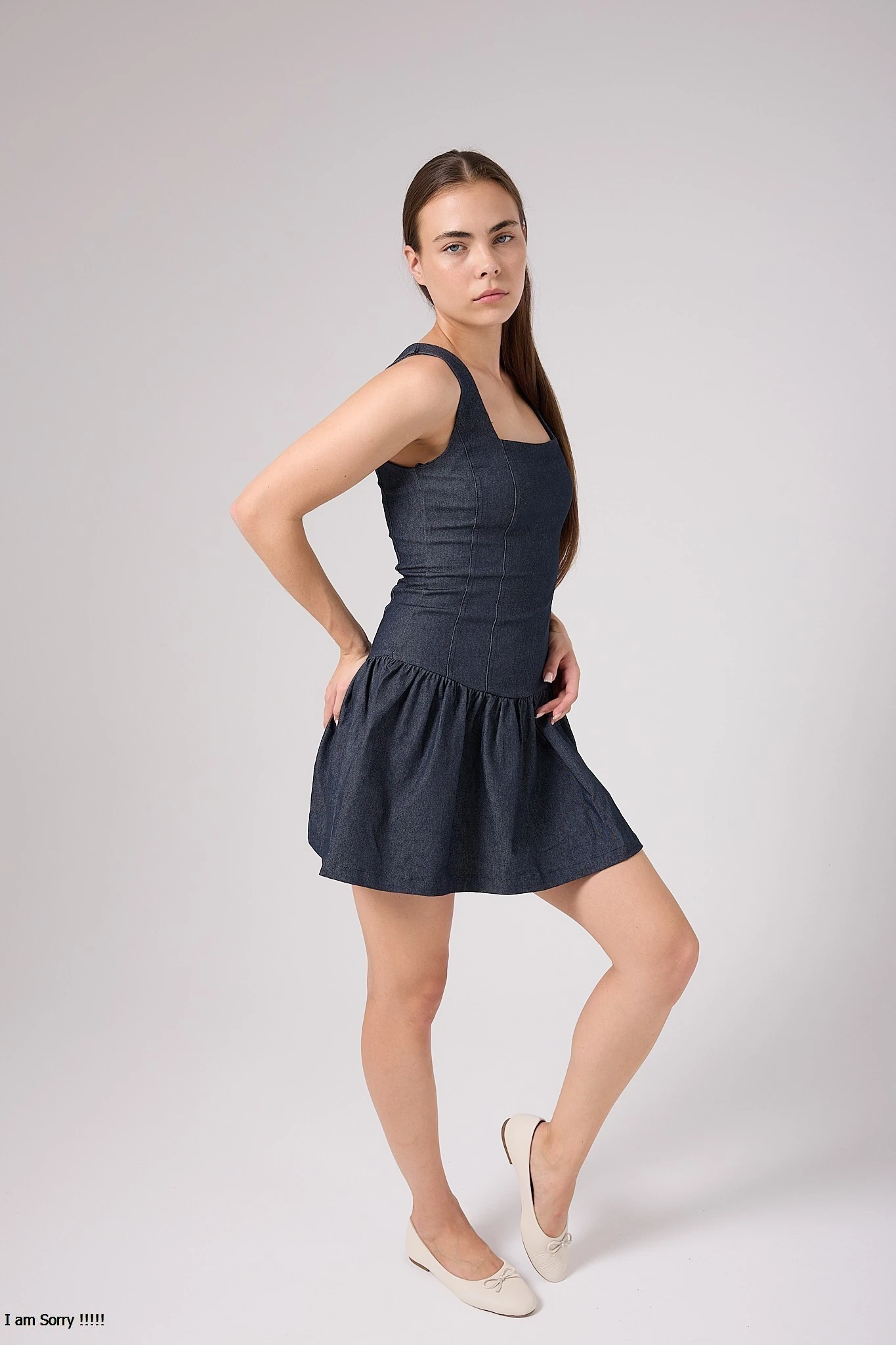 ASKILI LİKRALI ESNEK ELBİSE JEANS