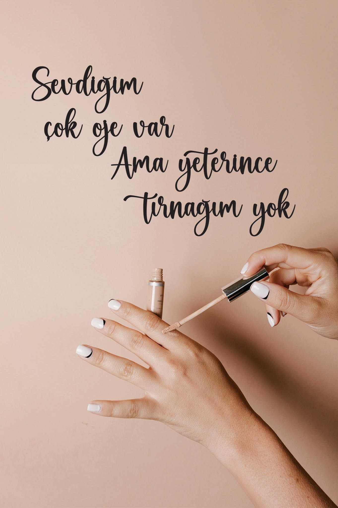 Ahşap Dekoratif Duvar Yazısı Kuaför/Nailart -Sevdiğim Çok Oje Var Ama...
