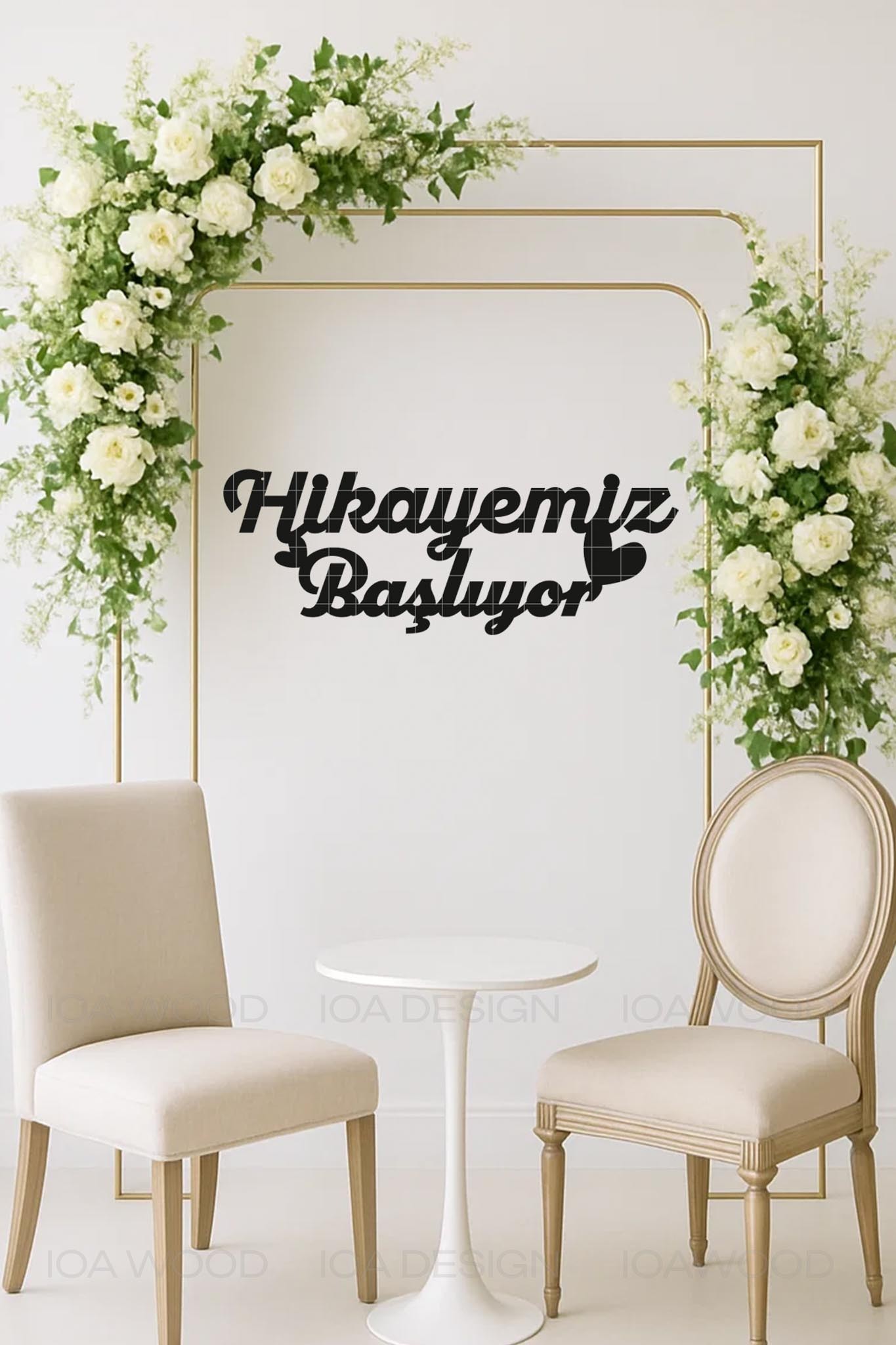 Hikayemiz Başlıyor - Ahşap Dekoratif Duvar Yazısı - Söz / Nişan / Nikah / Düğün Organizasyon