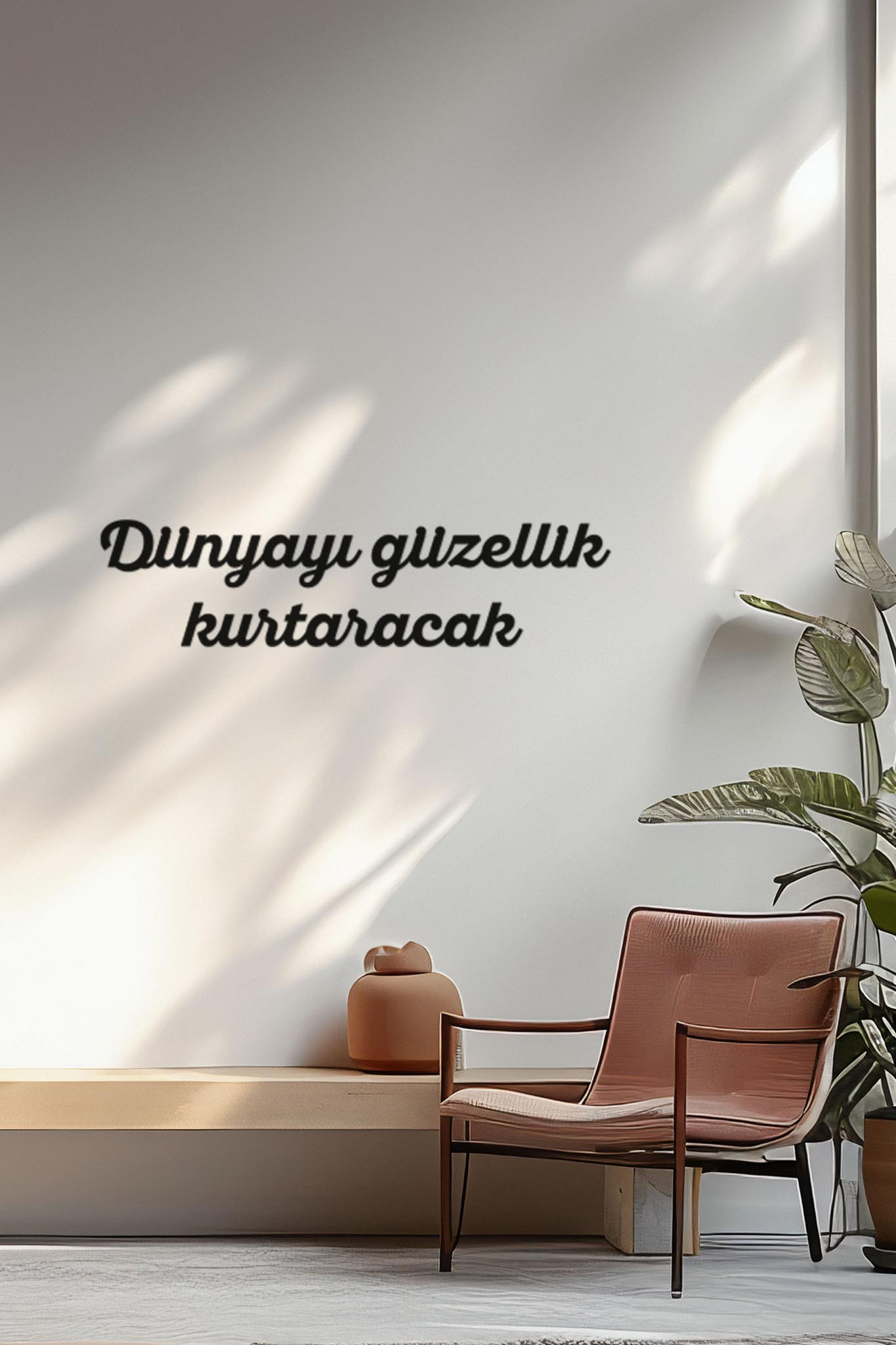 Ahşap Dekoratif Duvar Yazısı - Güzellik Merkezi - Dünyayı güzellik kurtaracak