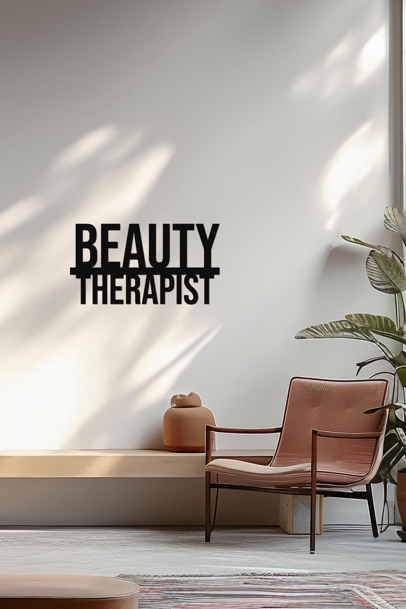 Ahşap Dekoratif Duvar Yazısı - Güzellik Merkezi - Beauty Therapist