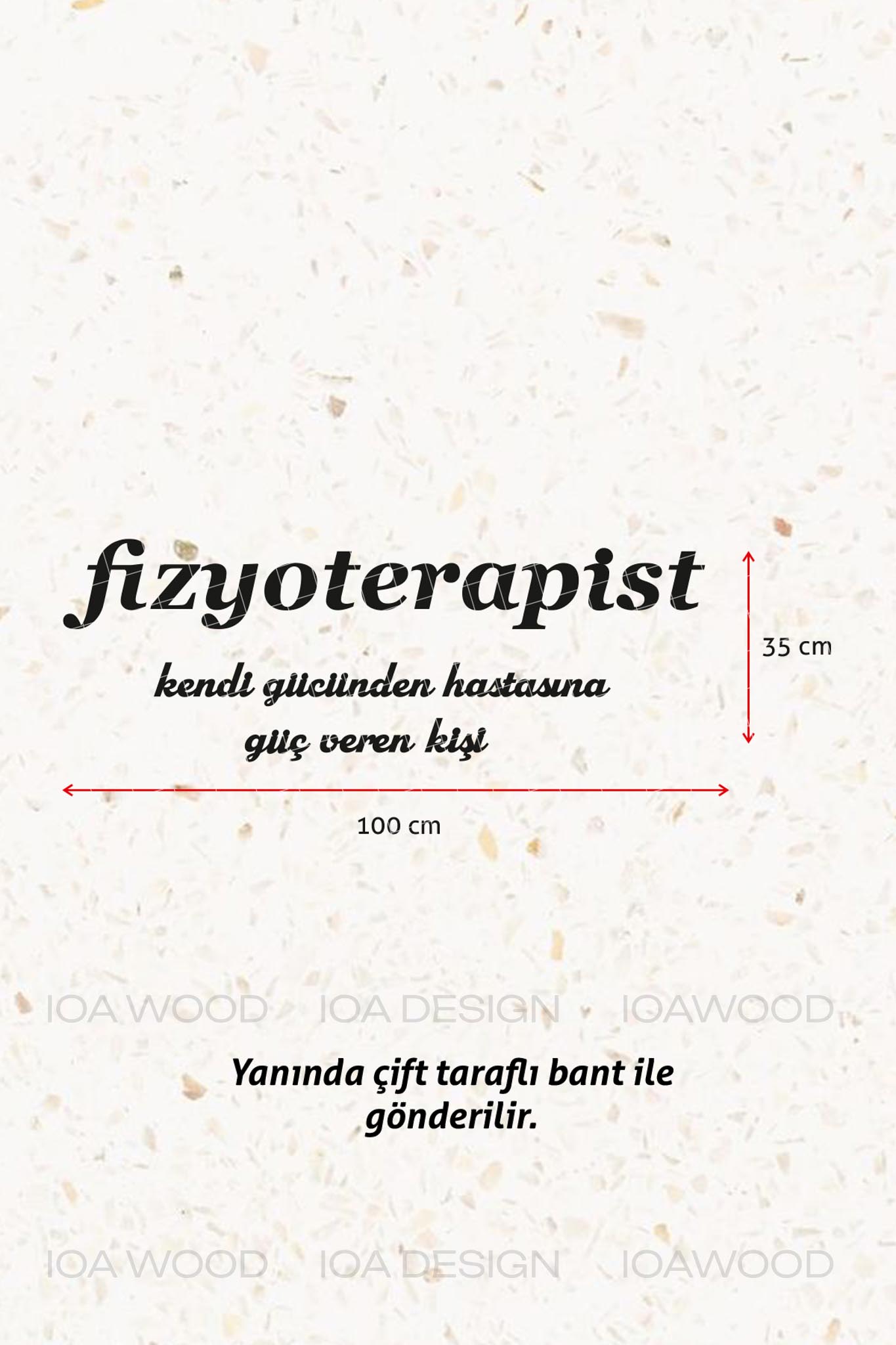 Fizyoterapist Tanım - Ahşap Dekoratif Duvar Yazısı - Fizyoterapist / FTR Ofis Dekorasyon