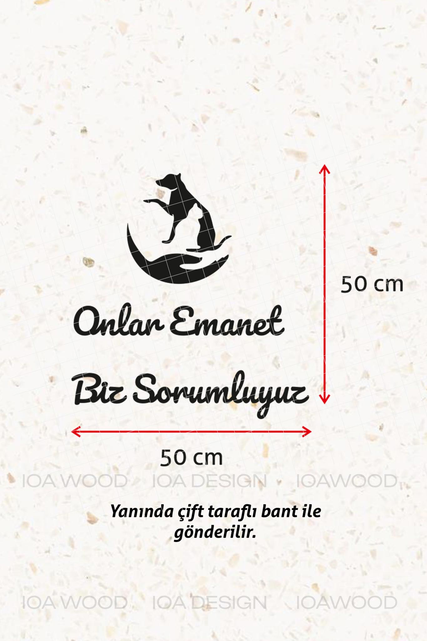 Onlar Emanet Biz Sorumluyuz - Ahşap Dekoratif Duvar Yazısı - Veteriner Ofis Dekoru Dekorasyon