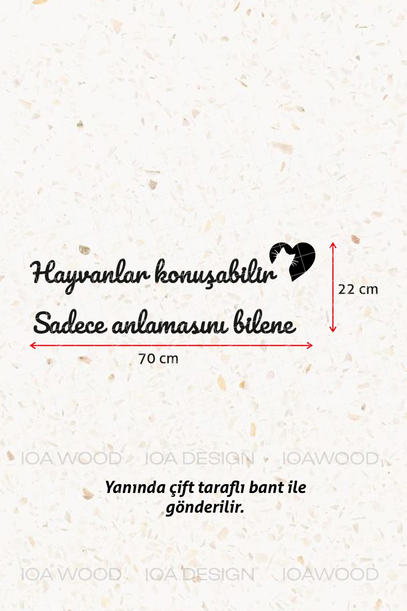 Hayvanlar Konuşabilir - Ahşap Dekoratif Duvar Yazısı - Veteriner Ofis Dekoru Dekorasyon