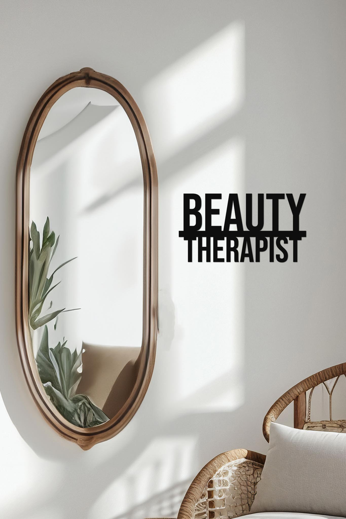 Ahşap Dekoratif Duvar Yazısı - Güzellik Merkezi - Beauty Therapist