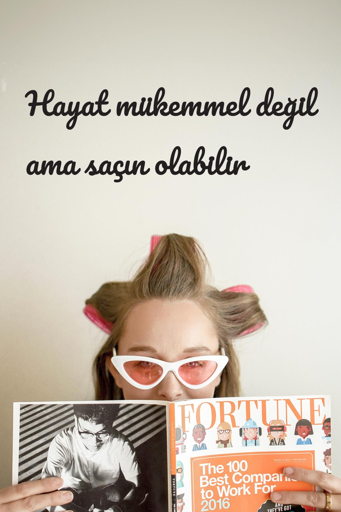 Ahşap Dekoratif Duvar Yazısı Kuaför/Nailart - Hayat Mükemmel Değil Ama Saçın...