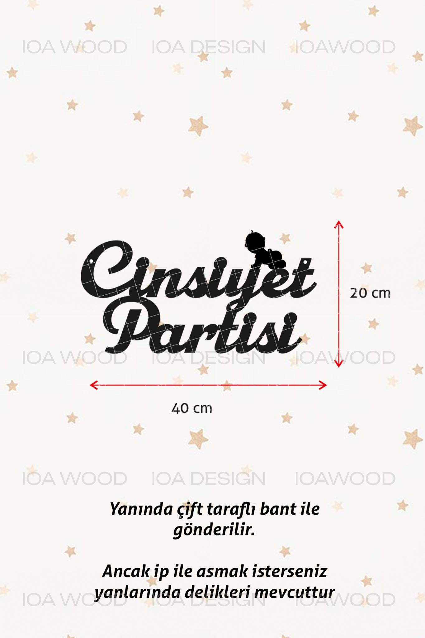 Cinsiyet Partisi - Ahşap Dekoratif Duvar Yazısı - Hoşgeldin Bebek / Gender Reveal
