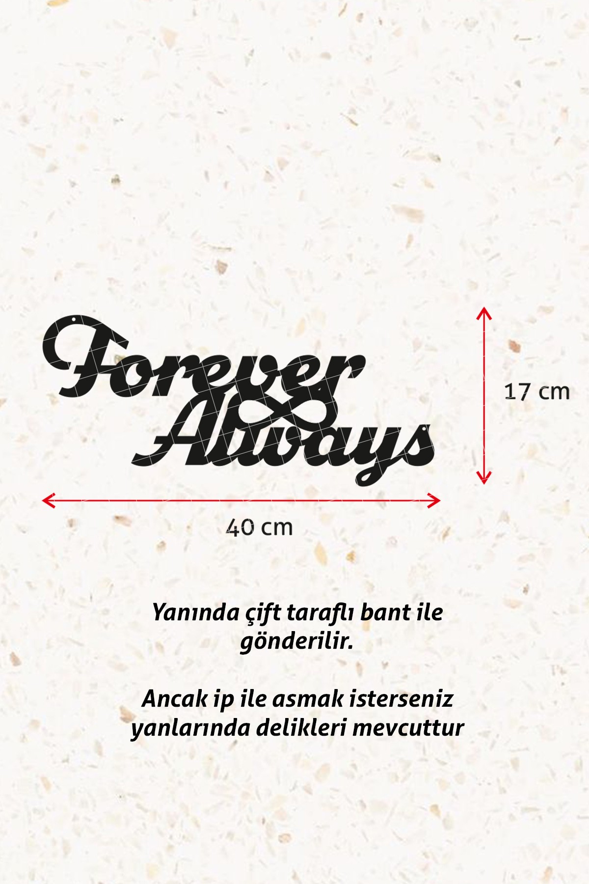 Forever and Always - Ahşap Dekoratif Duvar Yazısı - Söz / Nişan / Nikah / Düğün Organizasyon