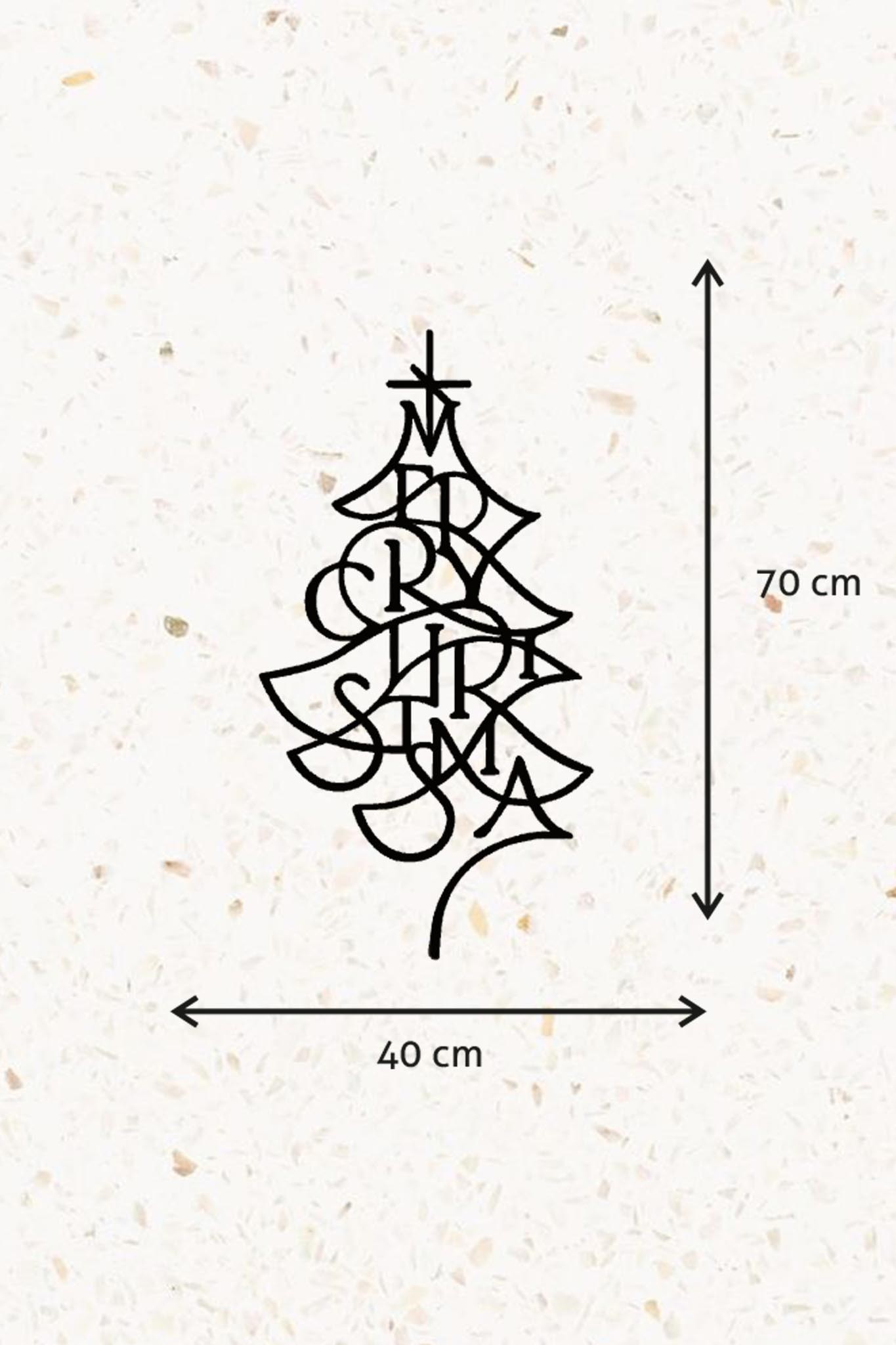 Ahşap Duvar Dekoru Tablo - Merry Christmas Ağaç Temalı Model 02