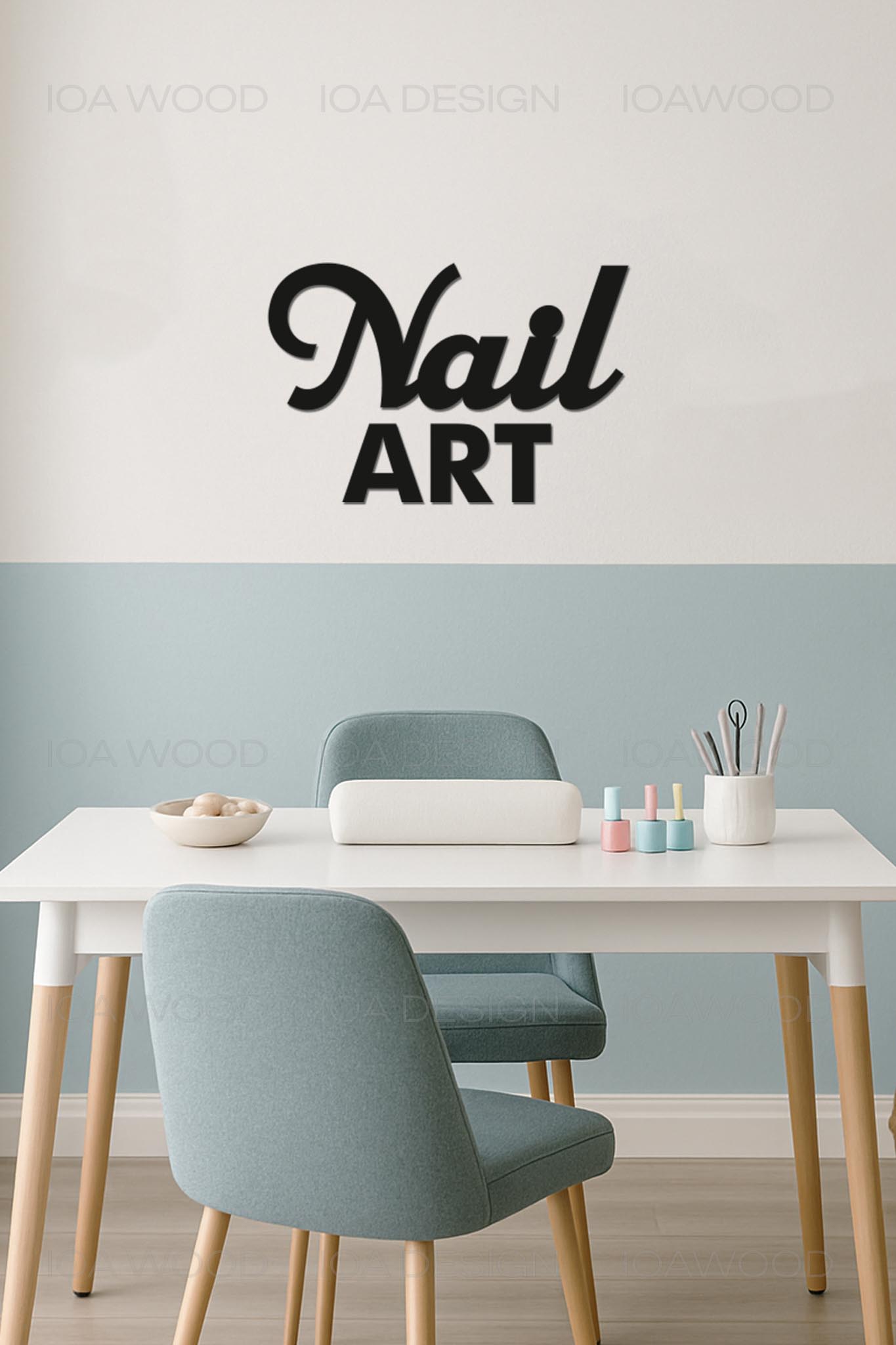 Nail Art - Ahşap Dekoratif Duvar Yazısı - Kuaför / Nail Art /Nail Studio / Manikür Salonu 