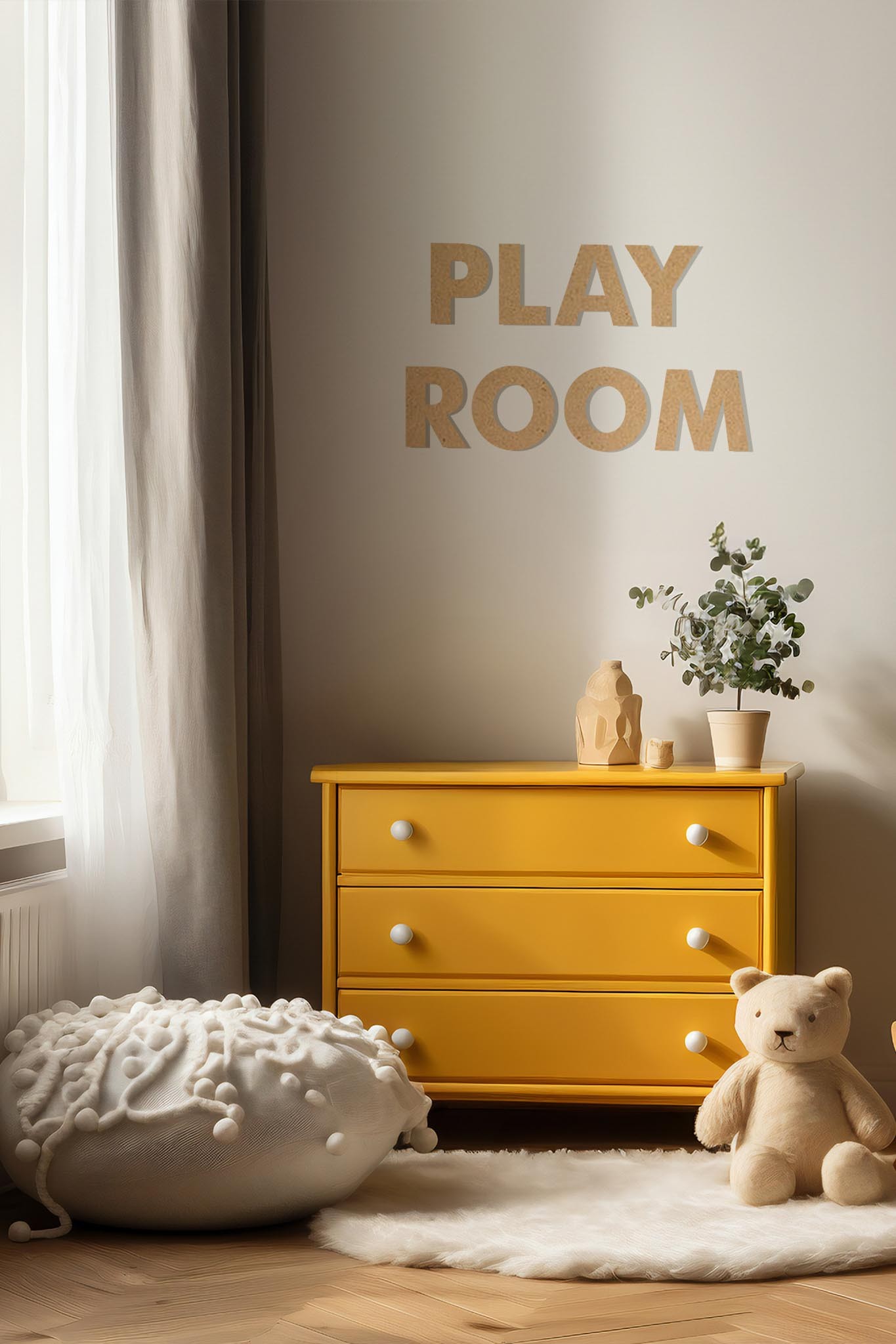 Ahşap Dekoratif Duvar Yazısı - Çocuk/Bebek Odası - Play Room
