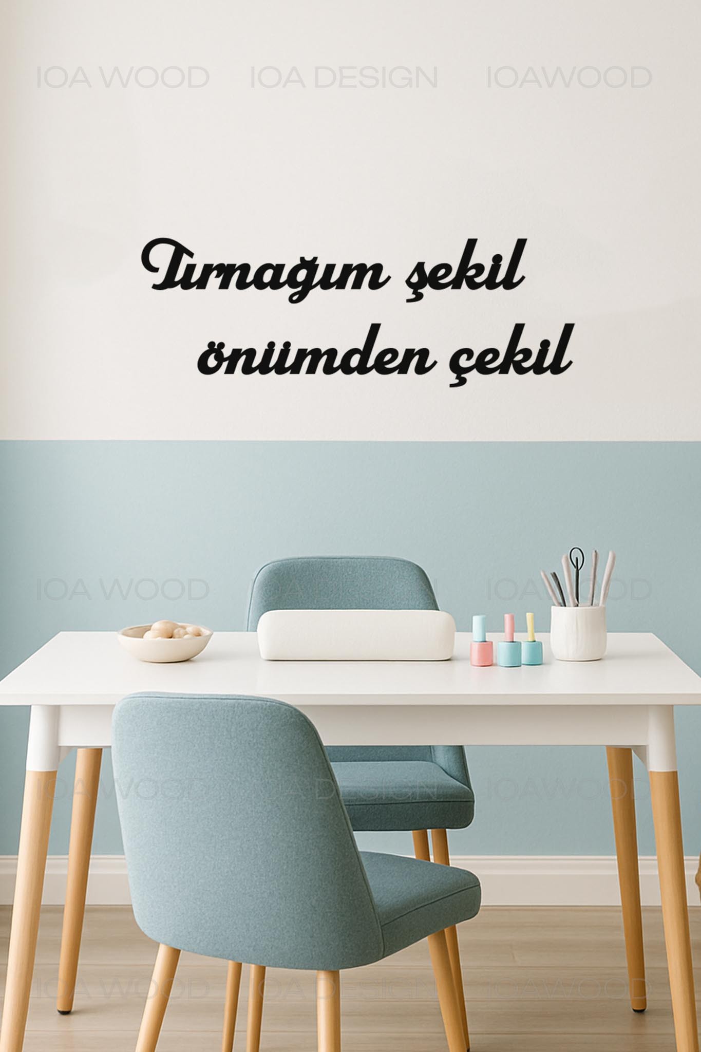 Tırnağım şekil önümden çekil - Ahşap Dekoratif Duvar Yazısı - Kuaför / Nail Art - Studio / Manikür