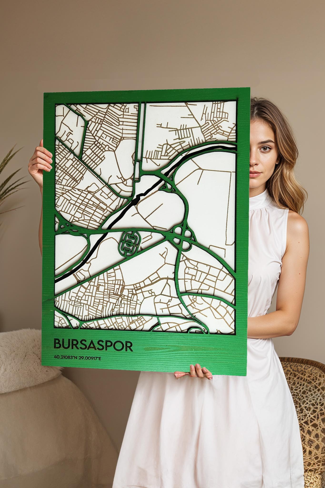 Ahşap Tablo 3 Boyutlu - Taraftar Serisi Bursaspor
