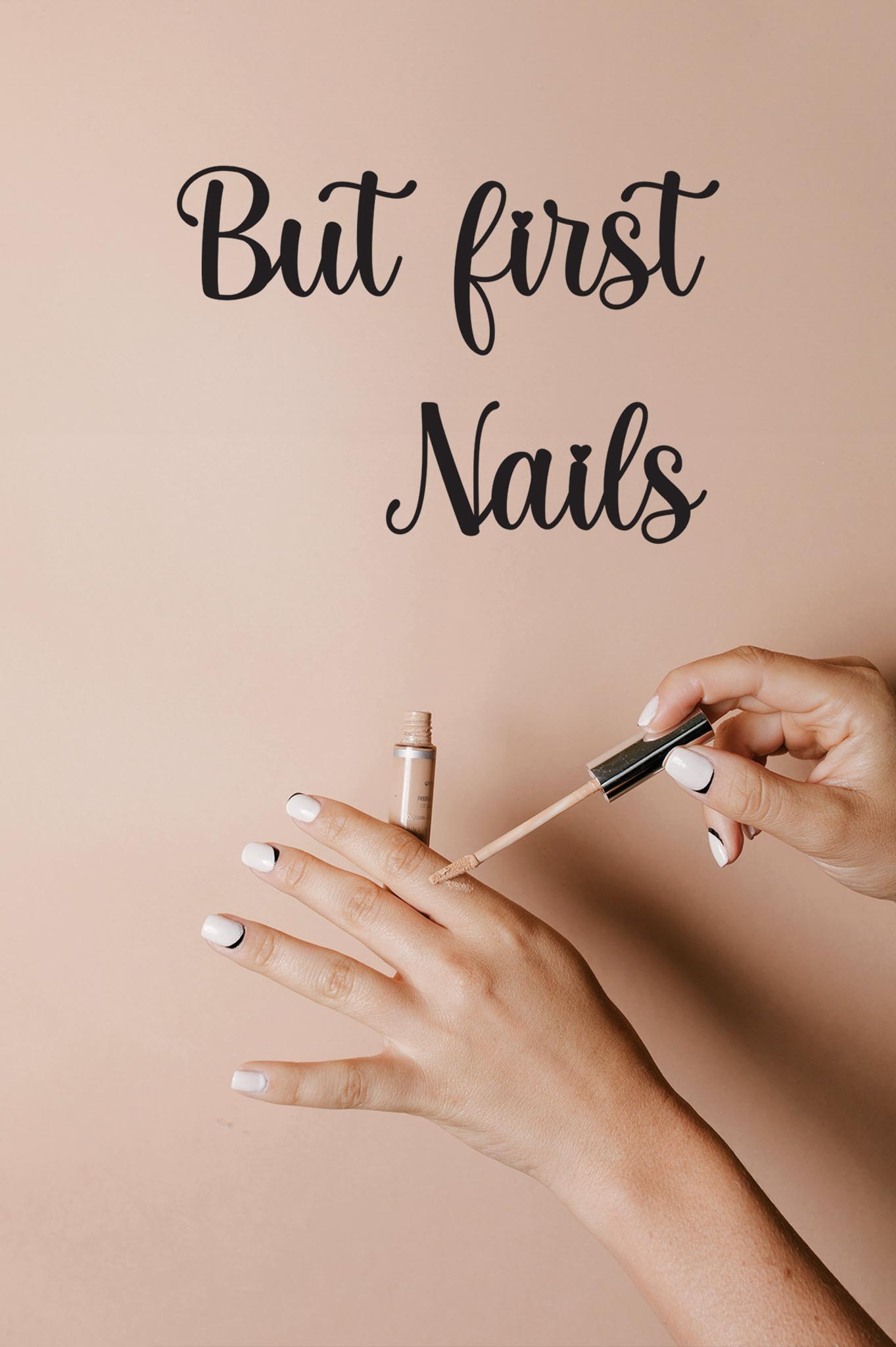 Ahşap Dekoratif Duvar Yazısı Kuaför/Nailart - But First Nails