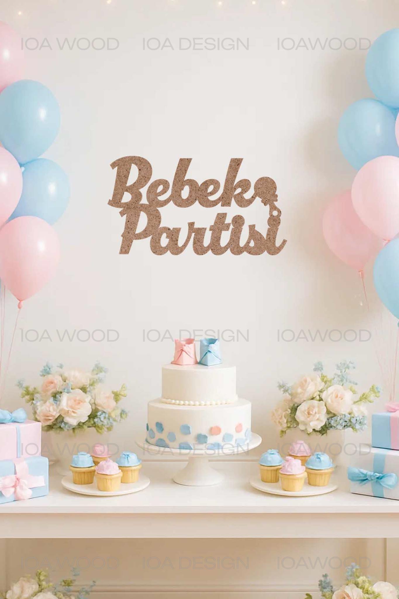 Bebek Partisi - Ahşap Dekoratif Duvar Yazısı - Hoşgeldin Bebek / Baby Shower Süsü