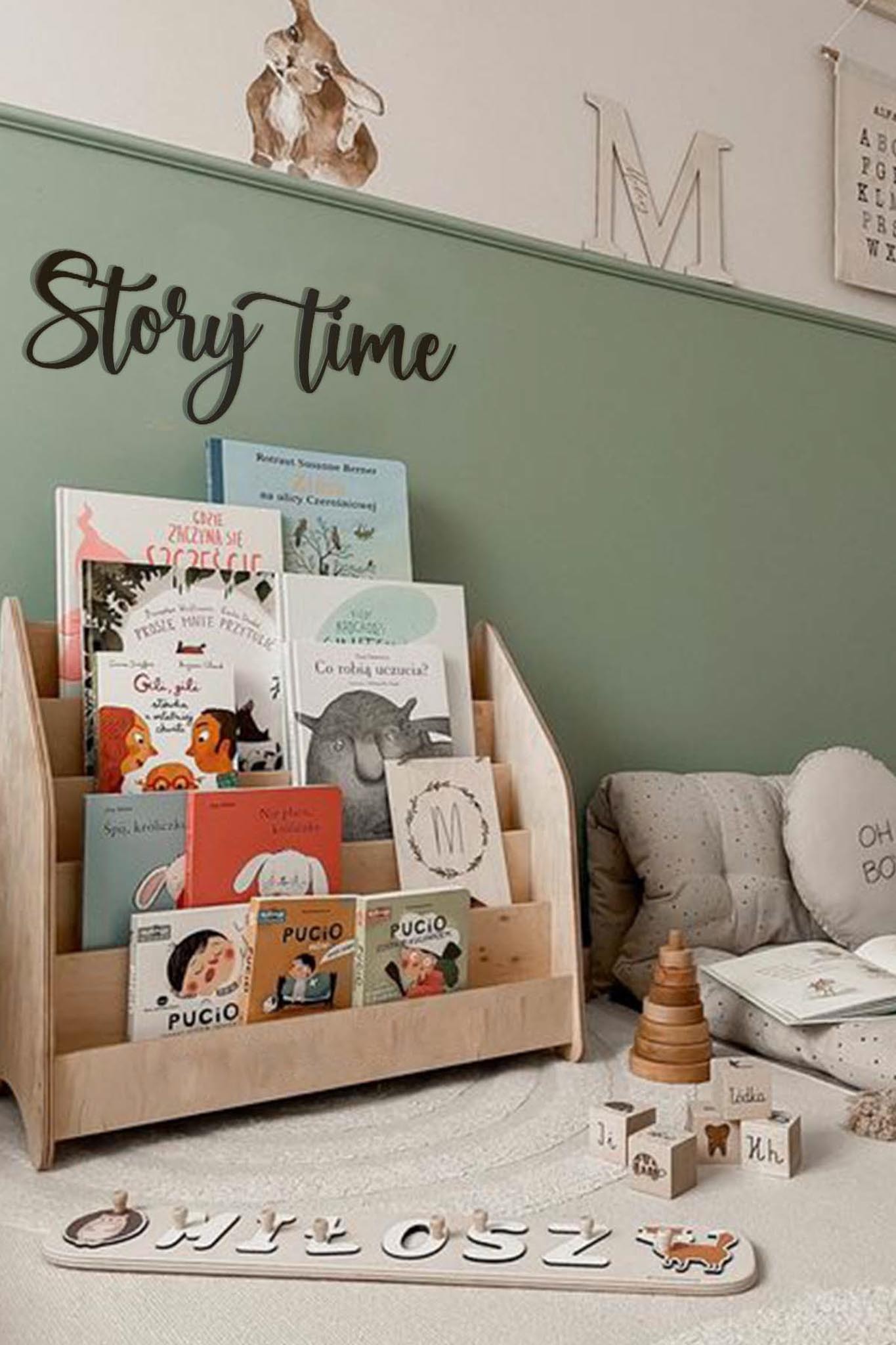 Ahşap Dekoratif Duvar Yazısı - Çocuk/Bebek Odası - Story Time