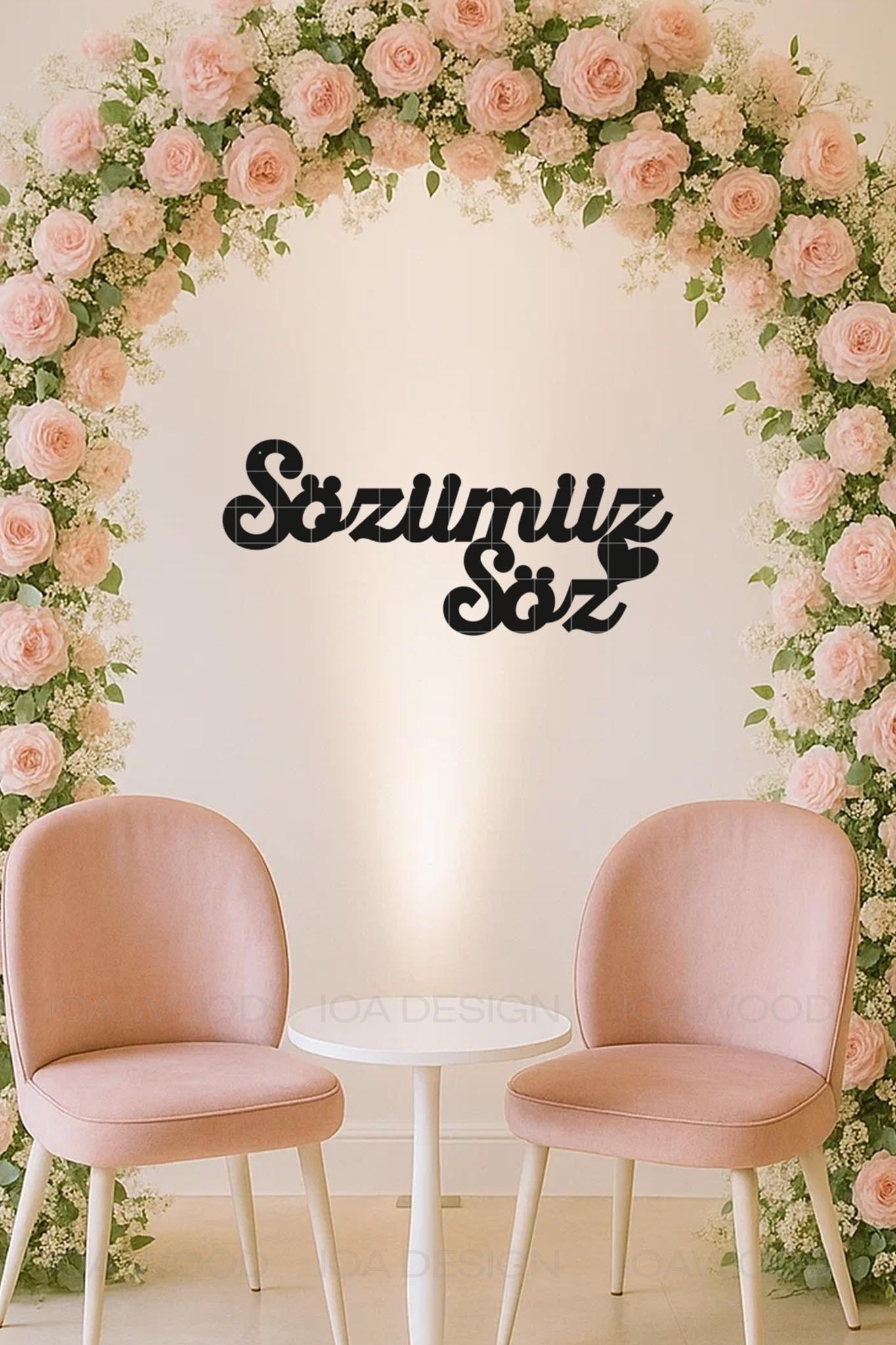 Sözümüz Söz - Ahşap Dekoratif Duvar Yazısı - Söz / Nişan / Nikah / Düğün Organizasyon