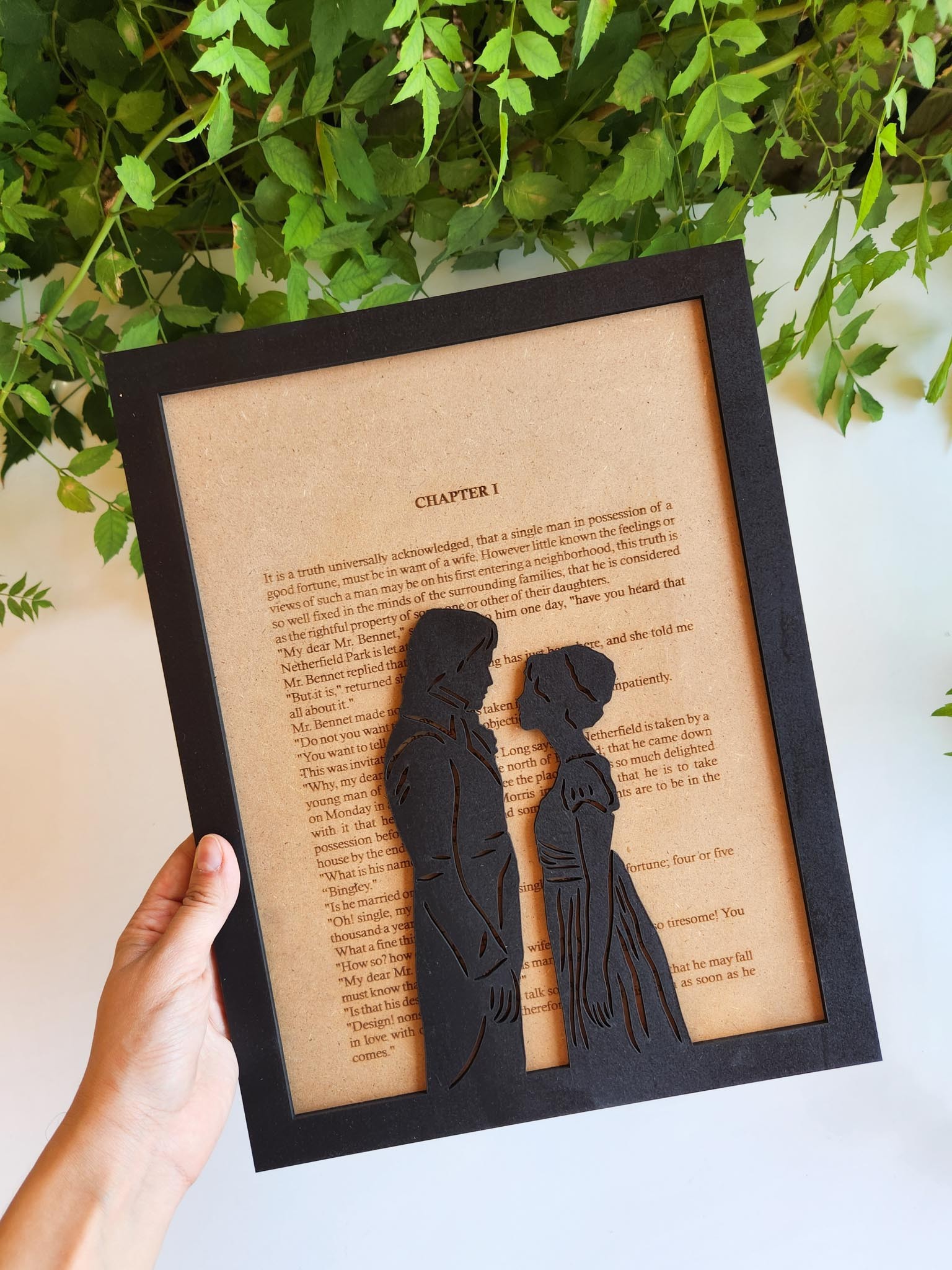 Ahşap Kitap Sayfası Tablo - Aşk ve Gurur (Pride and Prejudice)