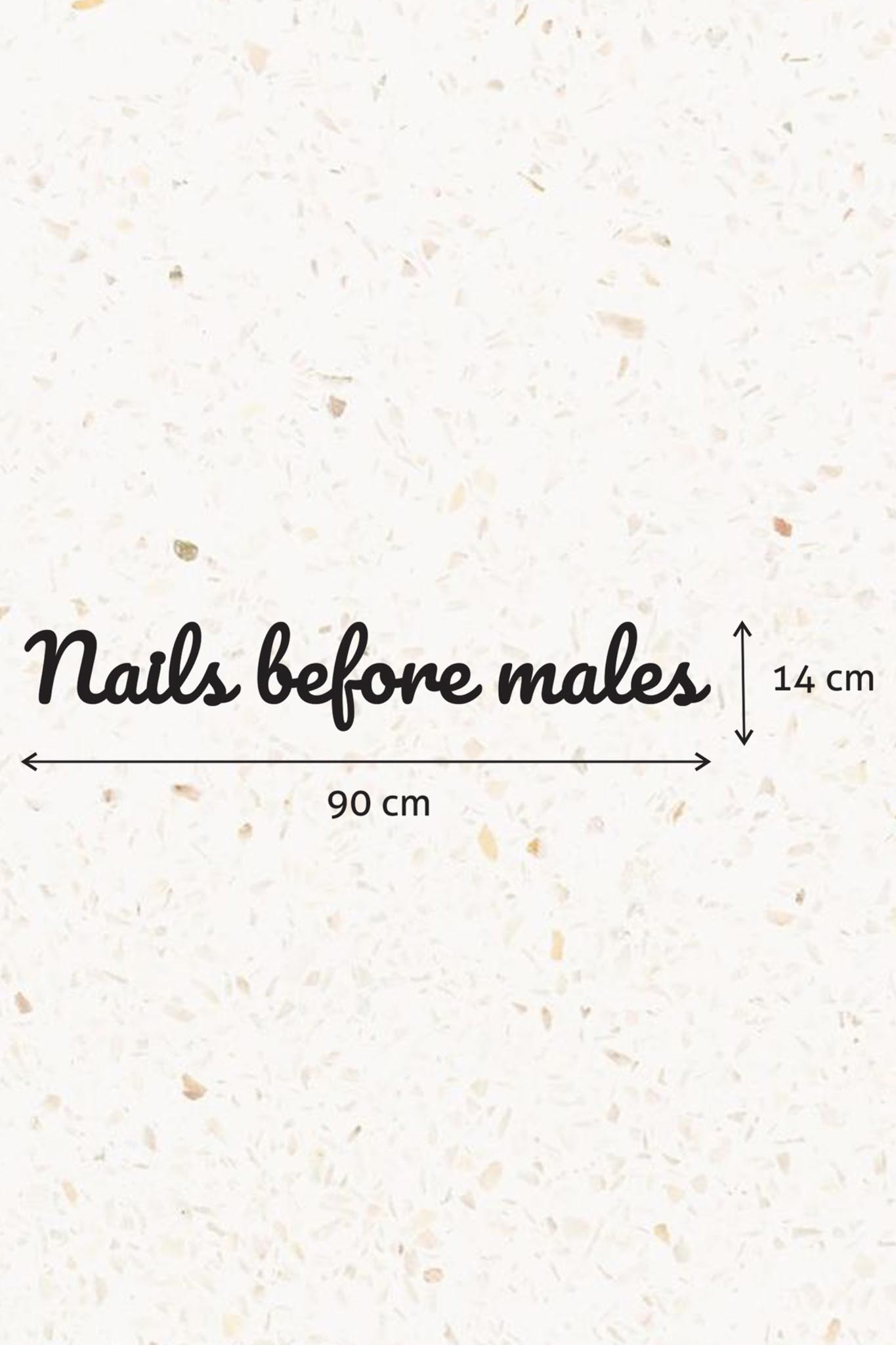 Ahşap Dekoratif Duvar Yazısı Kuaför/Nailart - Nails Before Males