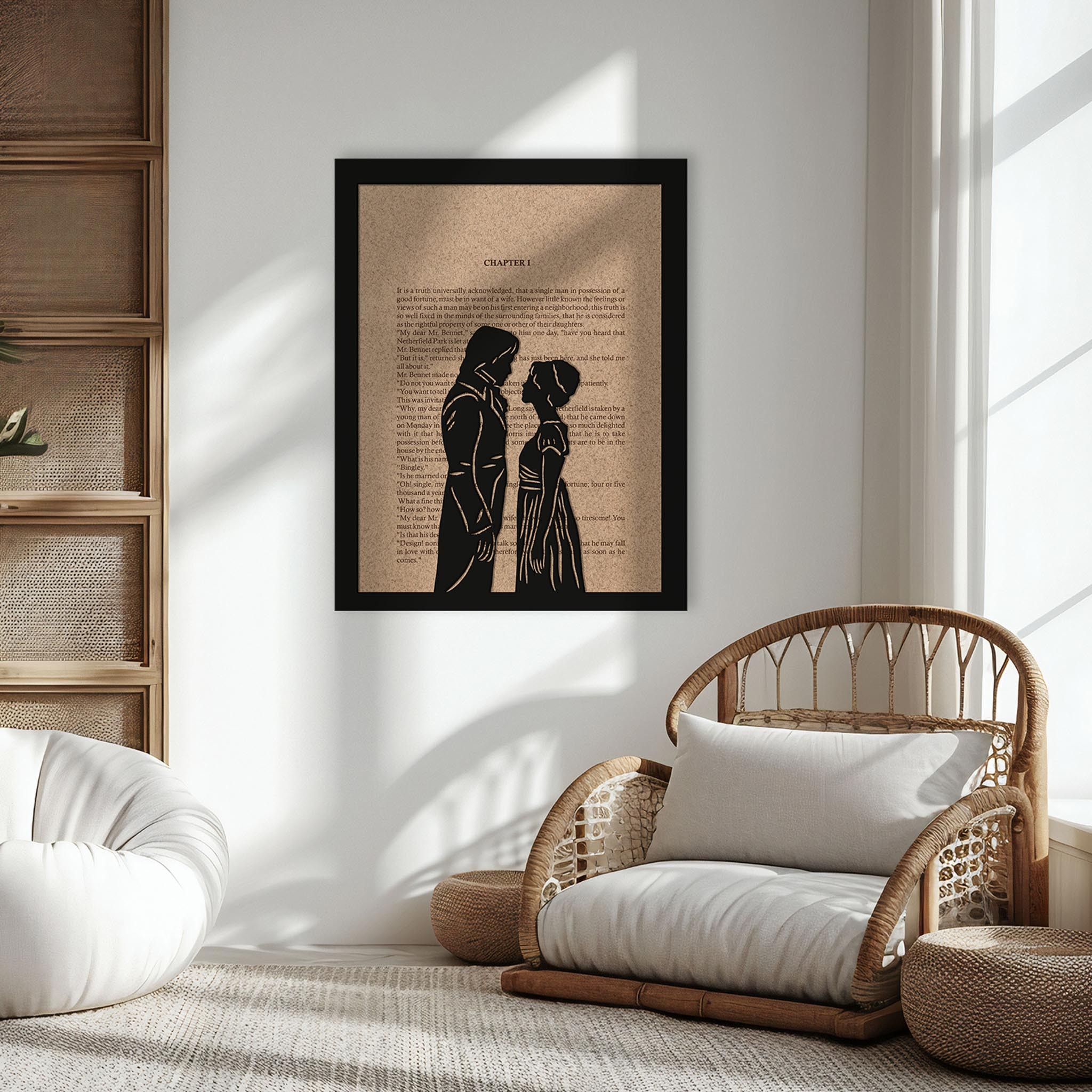 Ahşap Kitap Sayfası Tablo - Aşk ve Gurur (Pride and Prejudice)
