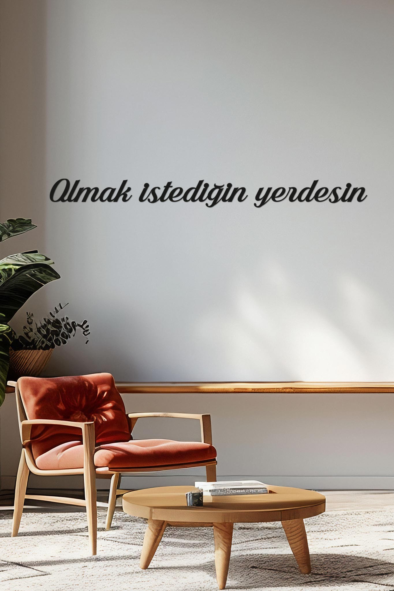 Ahşap Dekoratif Duvar Yazısı - Güzellik Merkezi - Olmak istediğin yerdesin