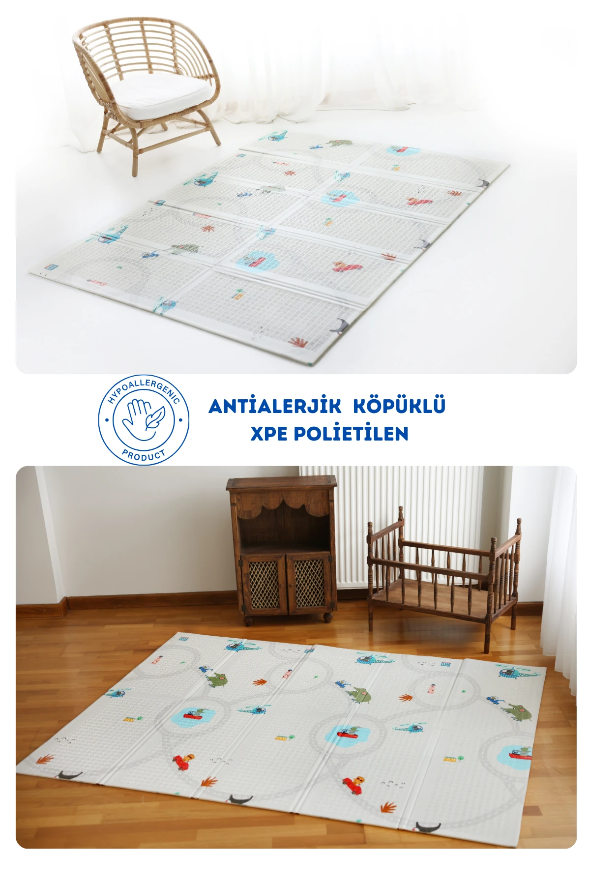 Eğlenceli Gezi - Yıldızlar Katlanabilir Oyun Matı (Çift Taraflı)