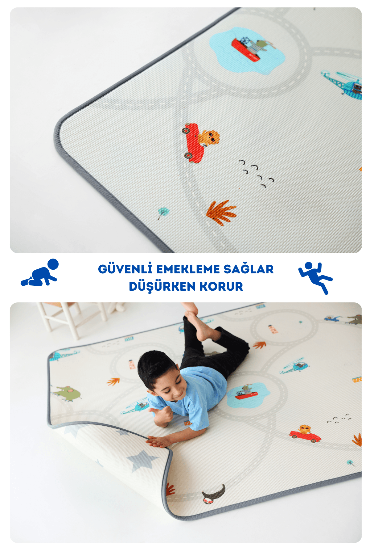 Üretim Hatası Nedeniyle İndirimli - Eğlenceli Gezi - Yıldızlar Çift Taraflı Oyun Matı