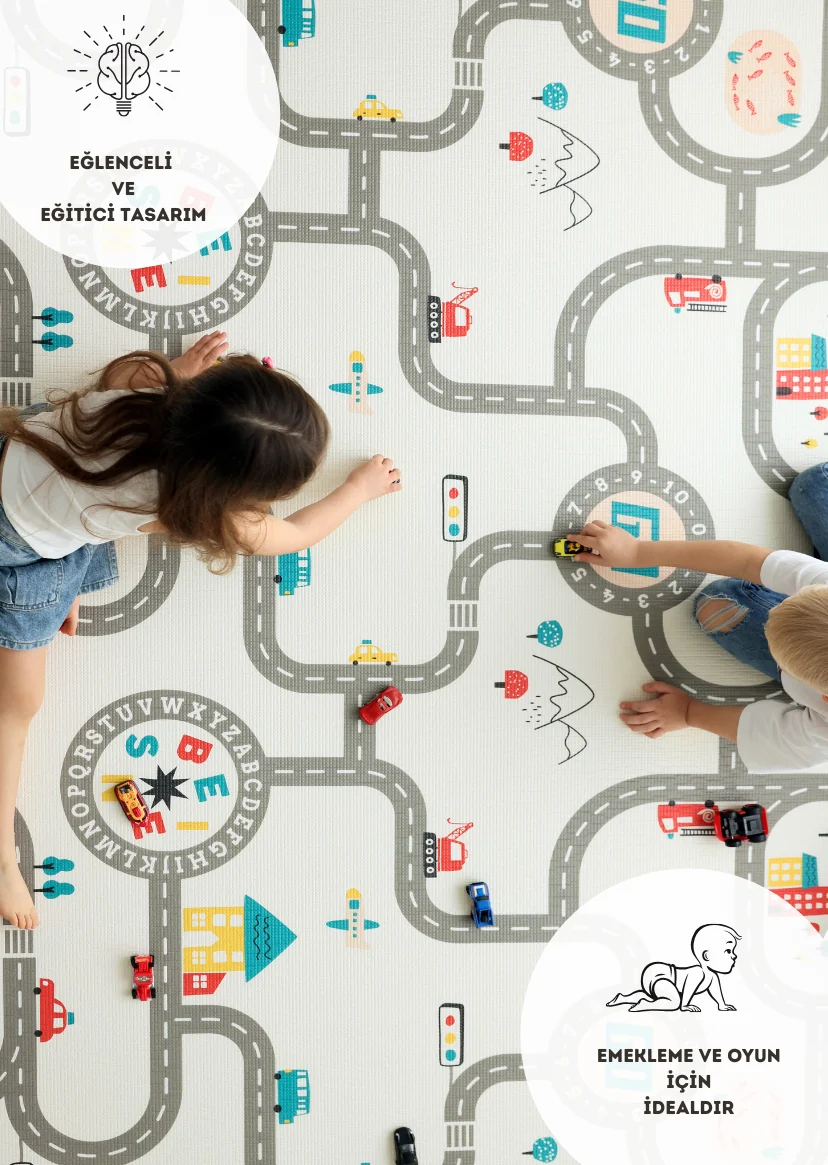 Araba Yarışı & Lokomotif - Çift Taraflı Oyun Matı