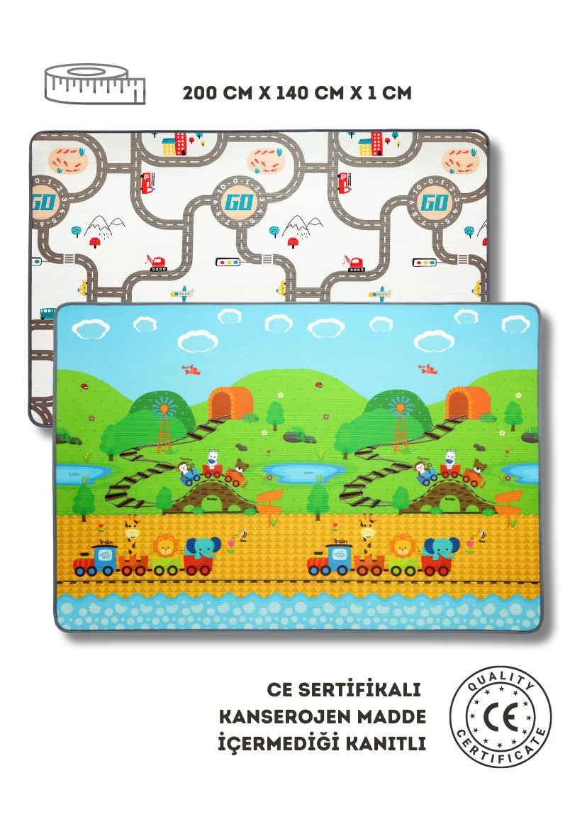Araba Yarışı & Lokomotif - Çift Taraflı Oyun Matı