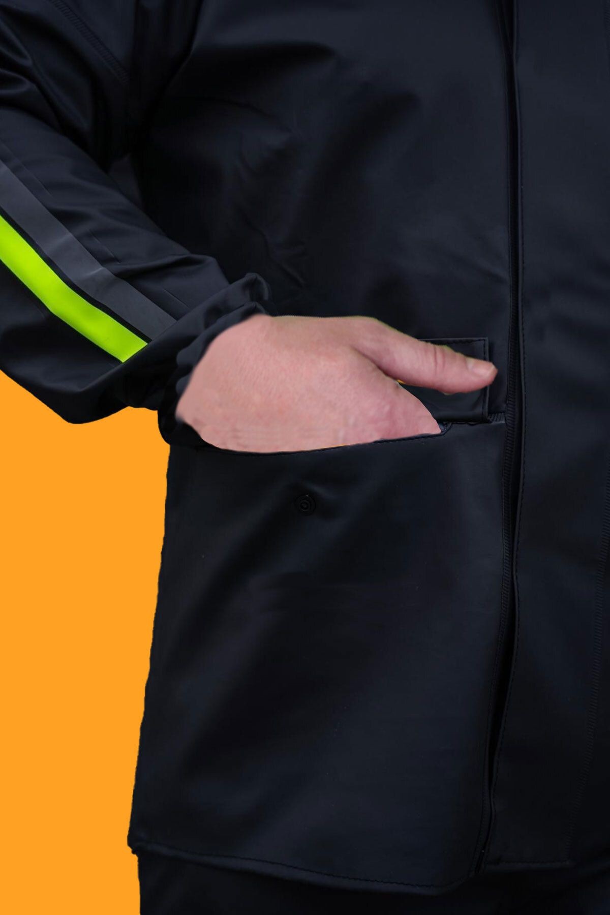Motorcu Yağmurluk Takım (CEPLİ) Su Geçirmez Ekstra Esnek, Sağlam ve Hafif Pvc Kumaş, Kurye Yağmurluk