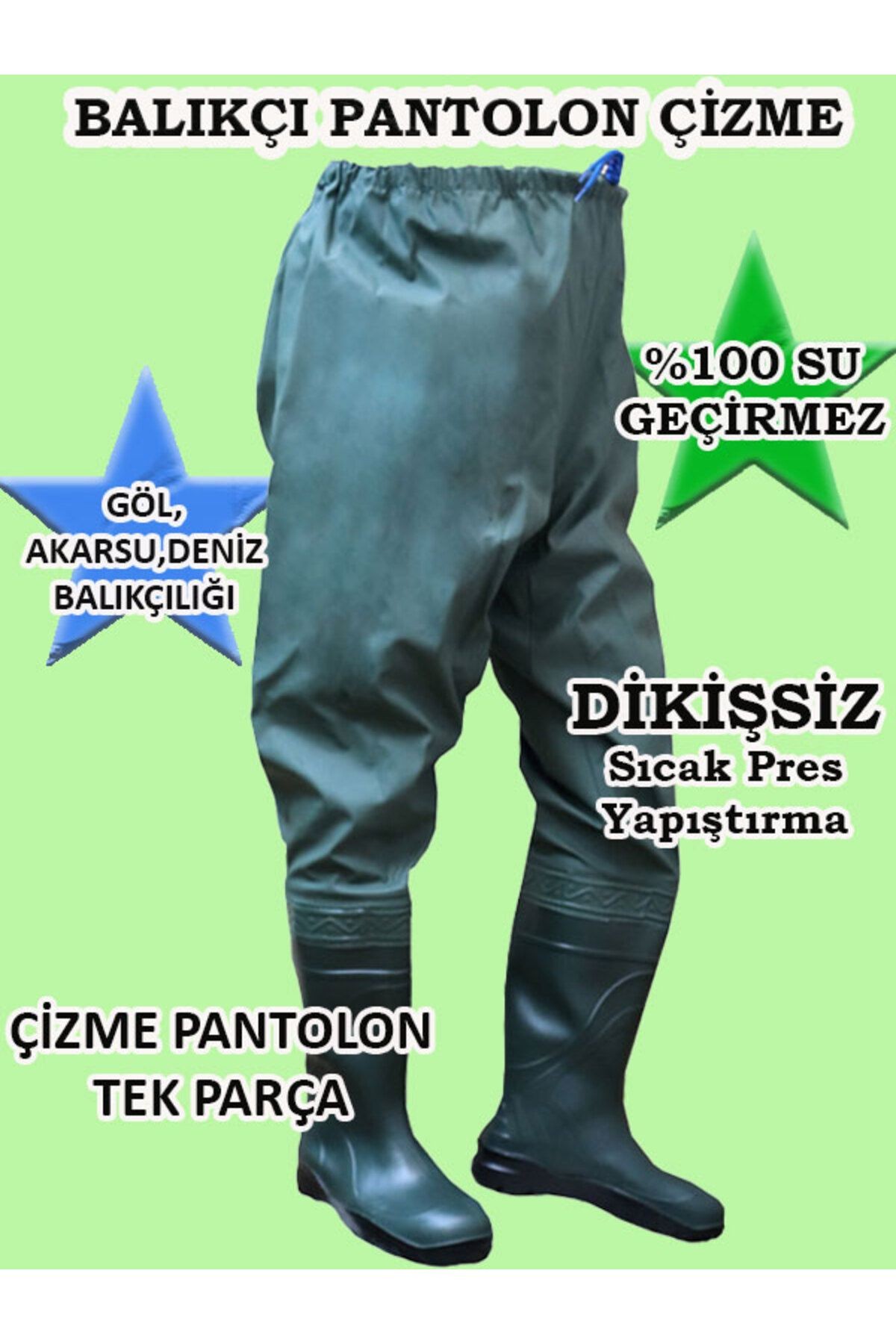 Balıkçı Çizme, %100 Su Geçirmez Çizmeli Pantolon, 55 Mikron Dikişsiz Avcı Balıkçı Pantolon, Sıcak Frekanslı Yapıştırma Bütün