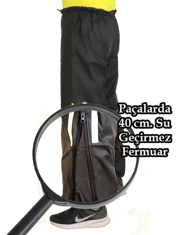 Motorcu Su Geçirmez Tek Alt Pantolon %100 Su Geçirmez Paçası Fermuarlı Dikişsiz Sıcak Yapıştırma