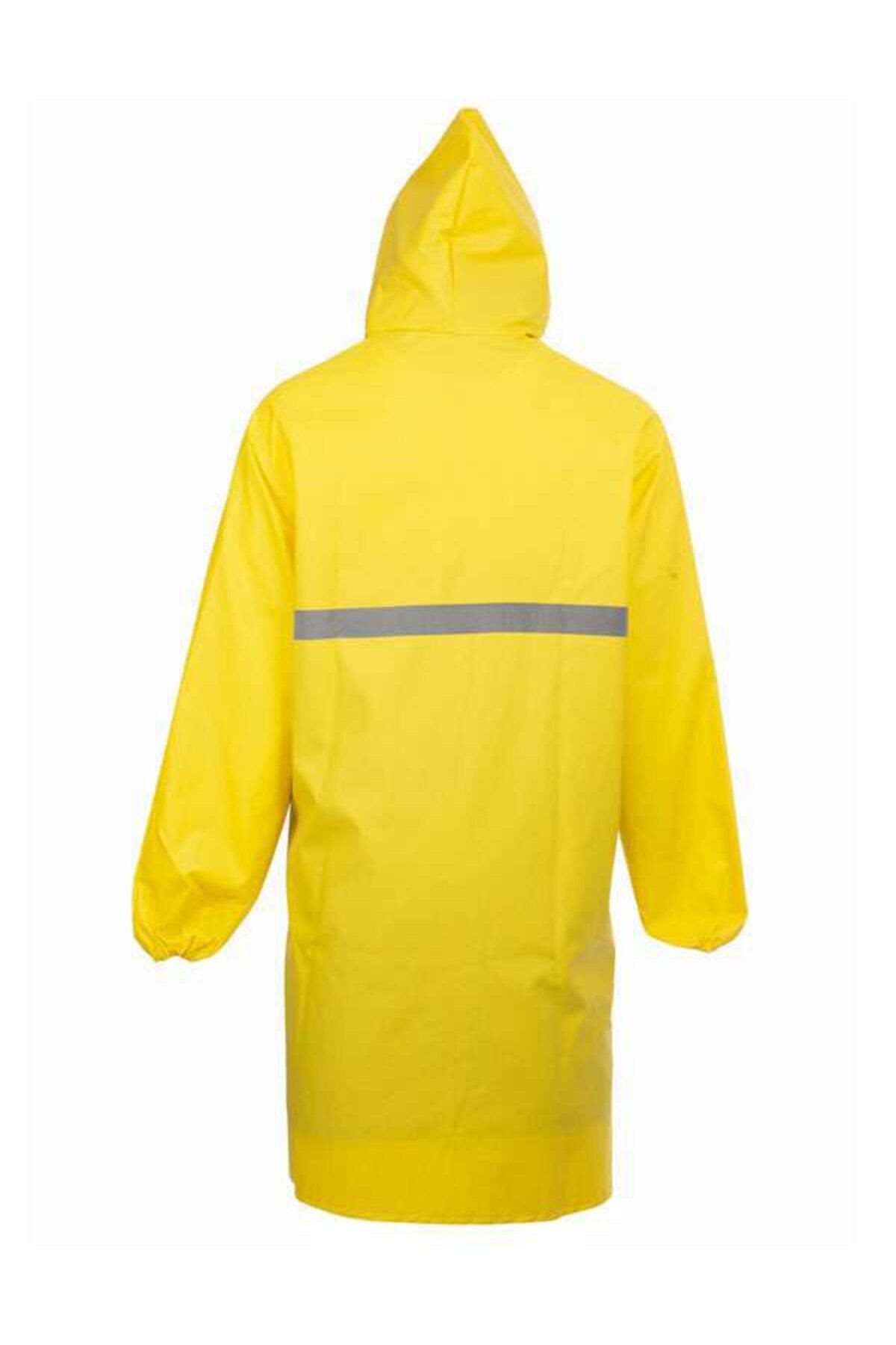 Neon Pardesü Yağmurluk İş Güvenlik %100 Su Geçirmez Reflektörlü Fosforlu Neon PVC Kumaş Pardesü, Özel Sağlam Esnek