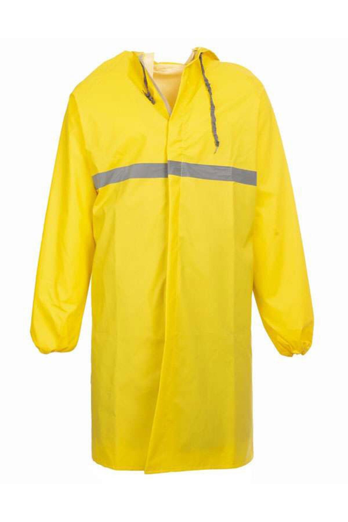 Neon Pardesü Yağmurluk İş Güvenlik %100 Su Geçirmez Reflektörlü Fosforlu Neon PVC Kumaş Pardesü, Özel Sağlam Esnek
