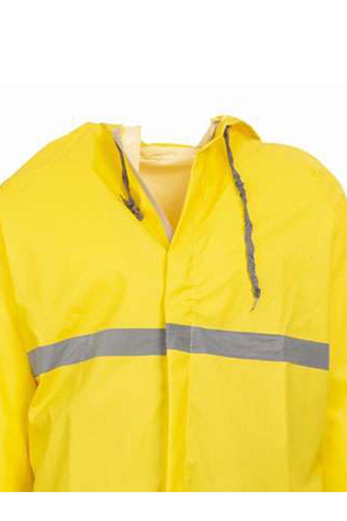 Neon Pardesü Yağmurluk İş Güvenlik %100 Su Geçirmez Reflektörlü Fosforlu Neon PVC Kumaş Pardesü, Özel Sağlam Esnek