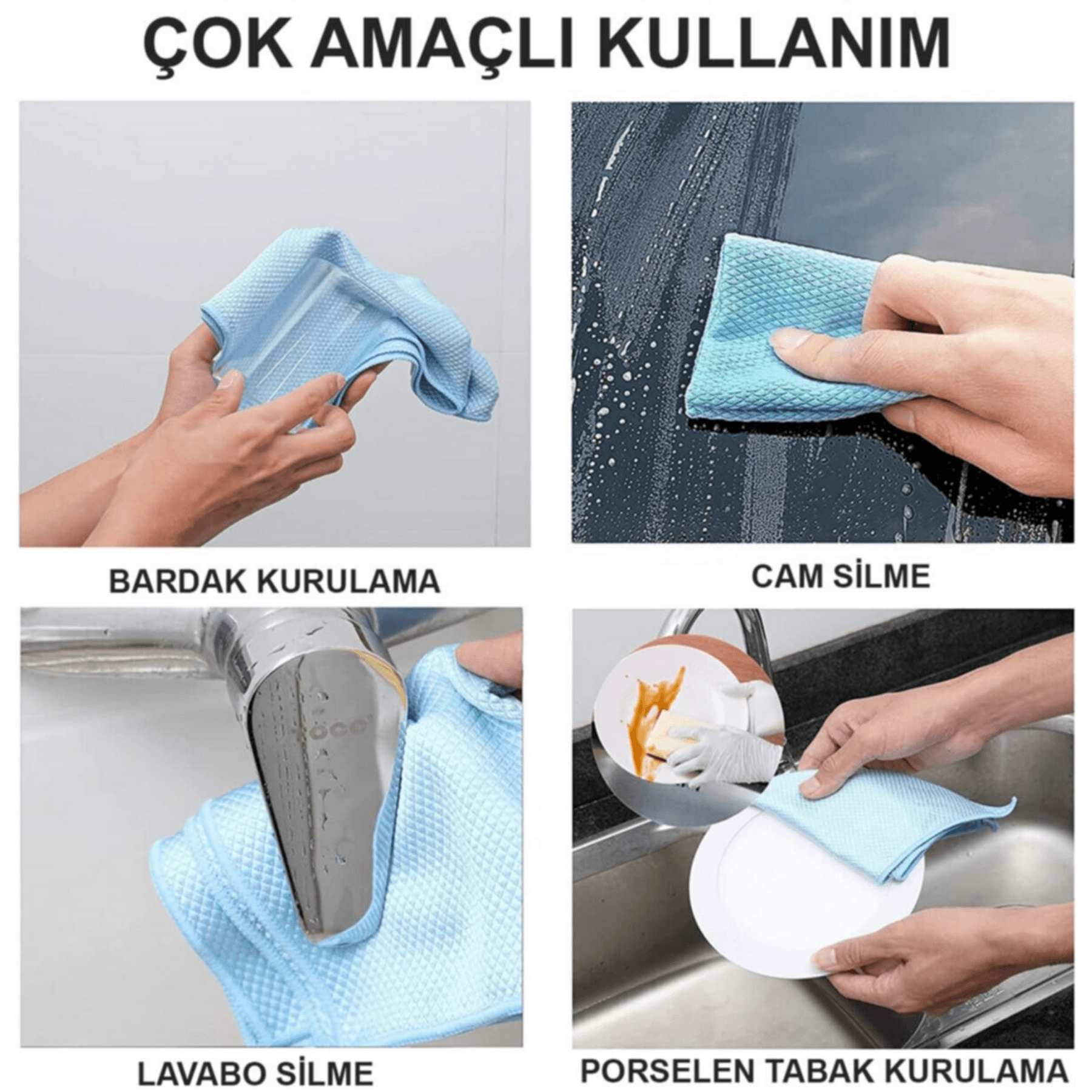 ECOSET 5'li Araç Yıkama Kurulama Temizlik Paketi