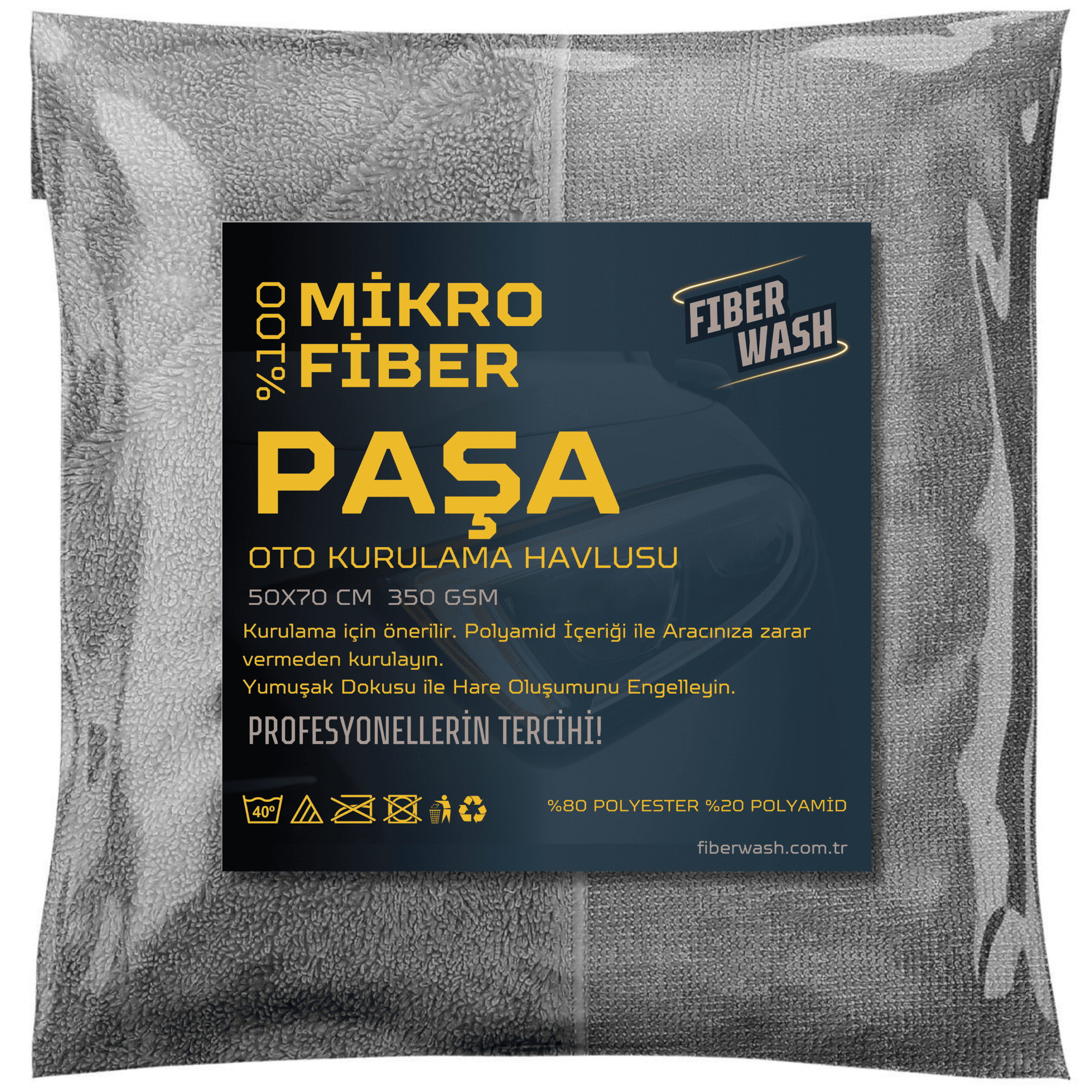 PAŞA Mikrofiber Kalın Kurulama ve Cila Havlu Bez 50x70 Cm 350gr/m2