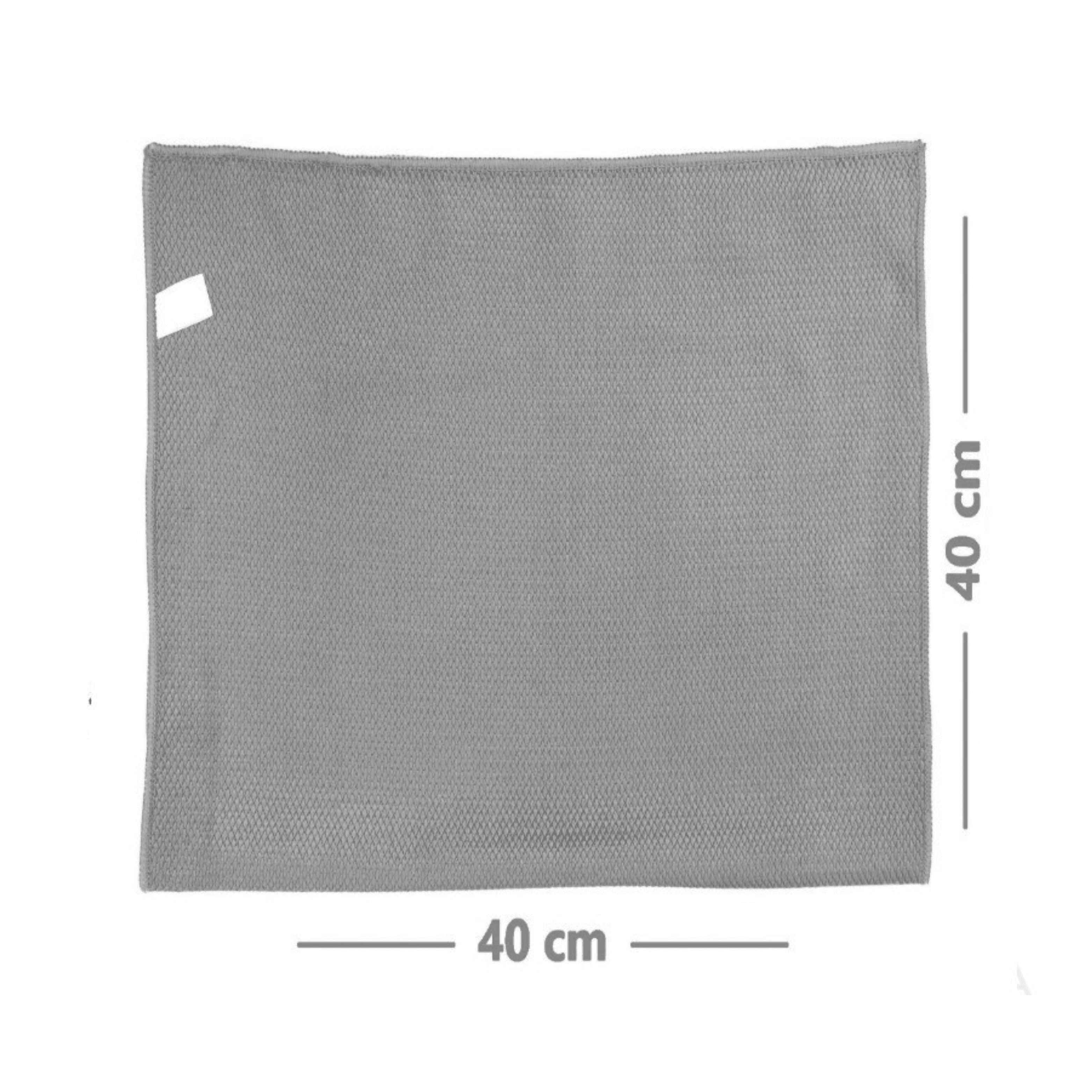 ROMBUS Mikrofiber Oto Cam ve Jant Silme Bezi 40x40 Cm 235gr/m2-Gri