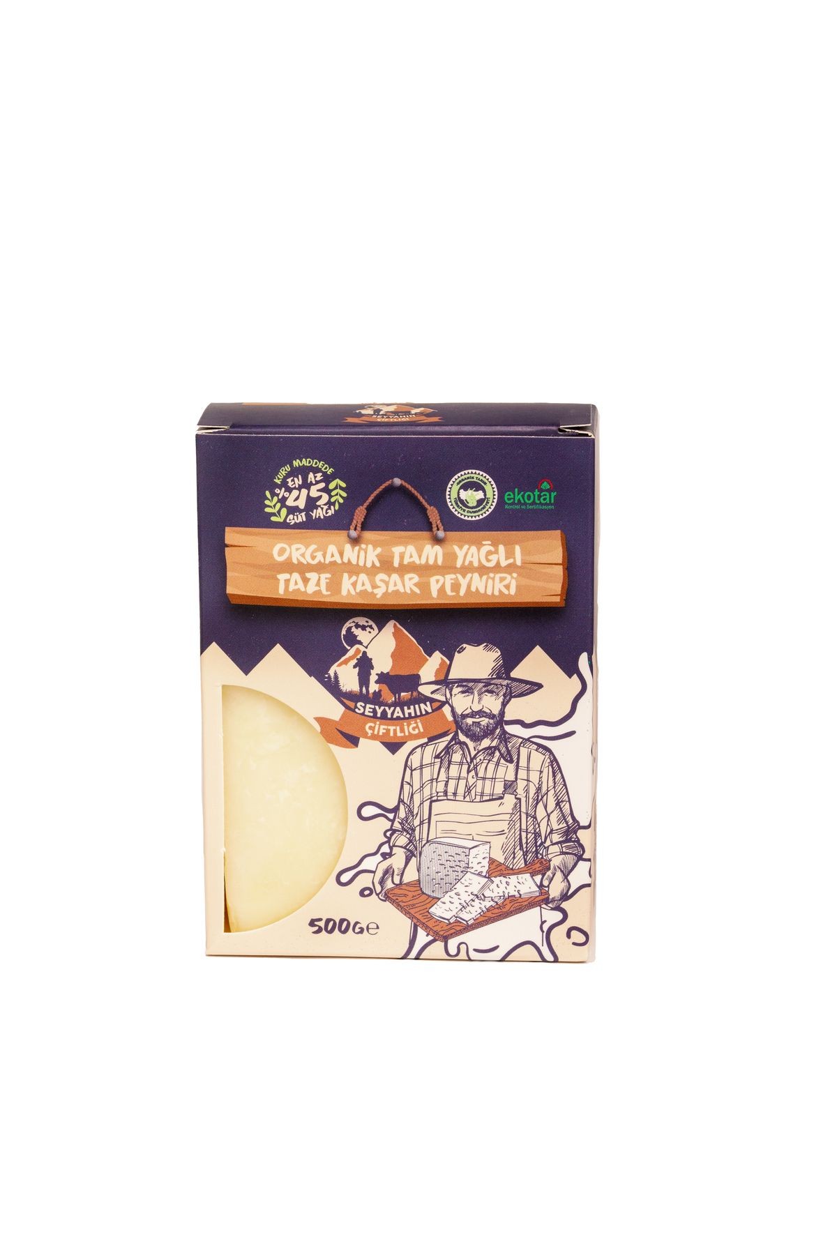 Organik Sertifikalı Kaşar Peyniri 500g