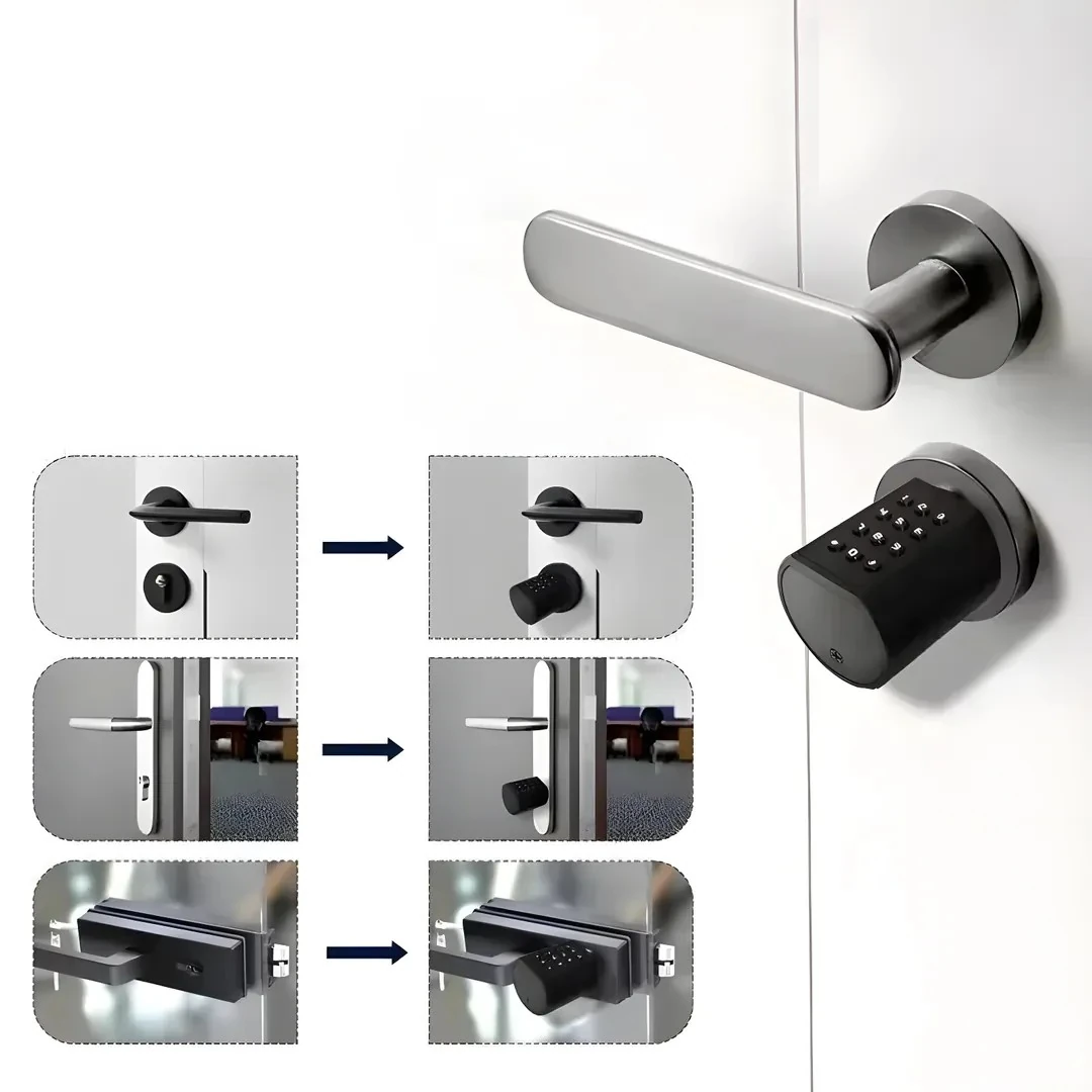 Silindir Barelli Çelik Kapı Kolu Tuya Uyumlu | OBG0285