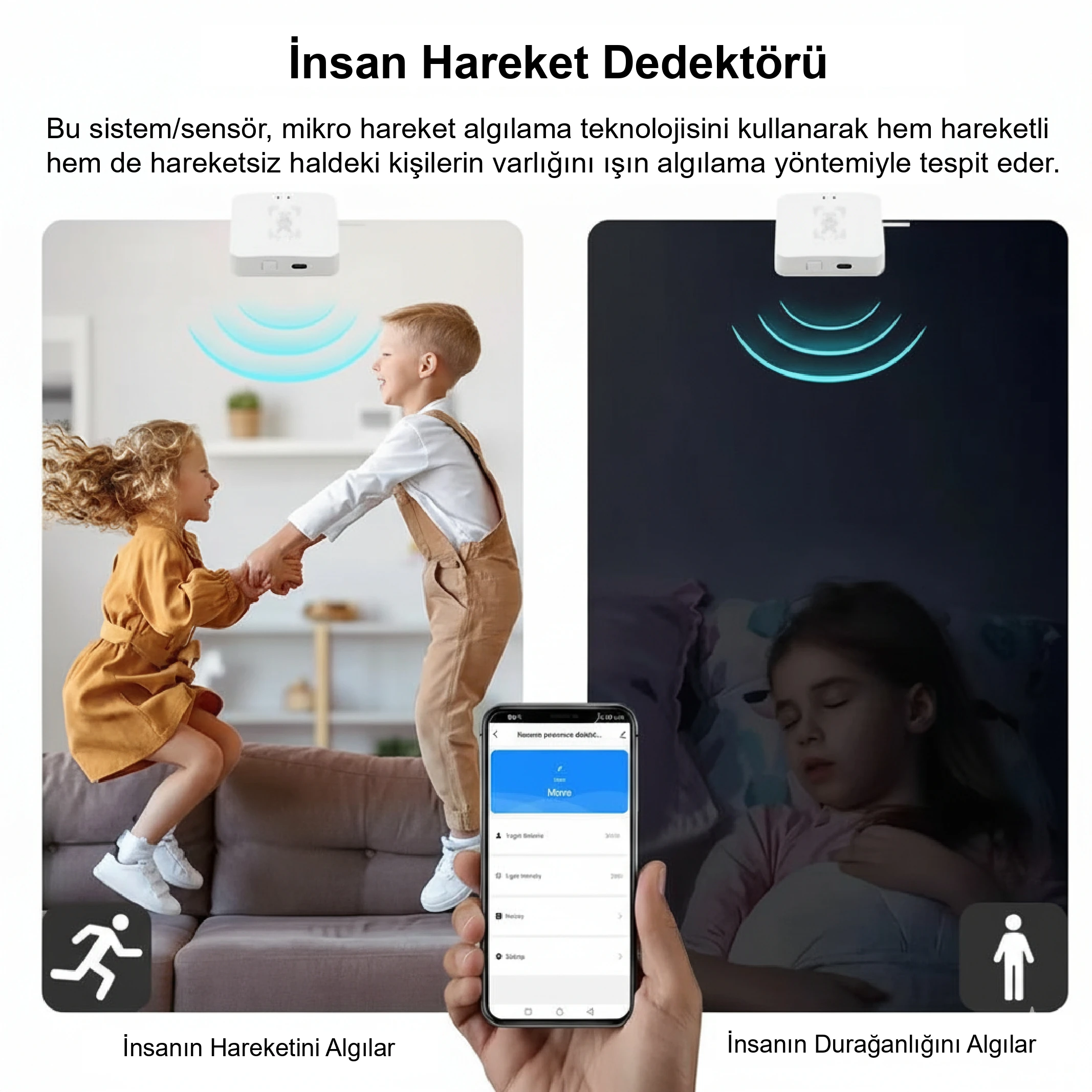 Akıllı İnsan Tespit Sensörü (Mobil Uygulamalı) | OBG0613