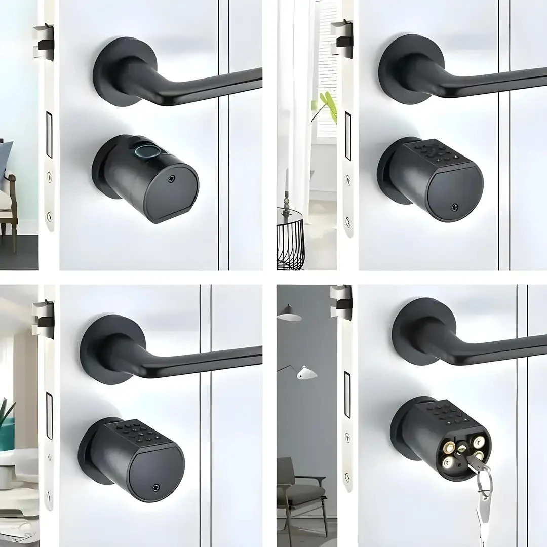 Silindir Barelli Çelik Kapı Kolu Tuya Uyumlu | OBG0285