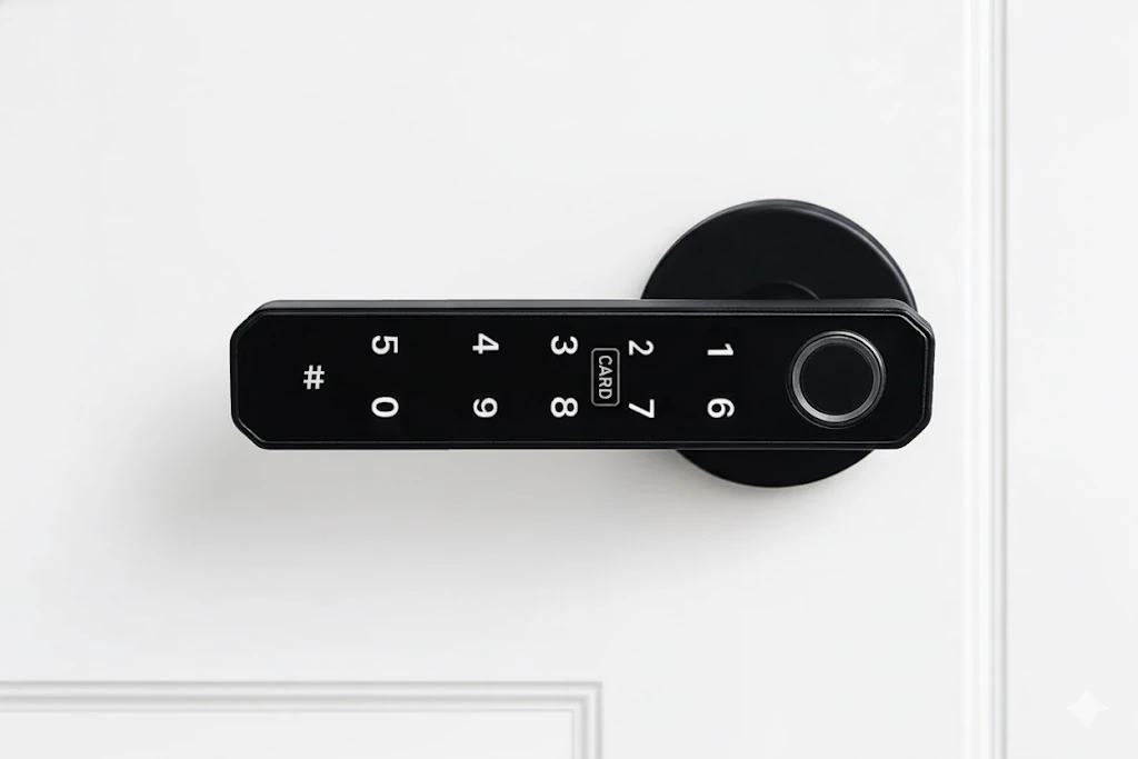 Tuya Akıllı Ev Uygulaması Uyumlu Parmak İzli ve Şifreli Kapı Kolu  |  OBG0282