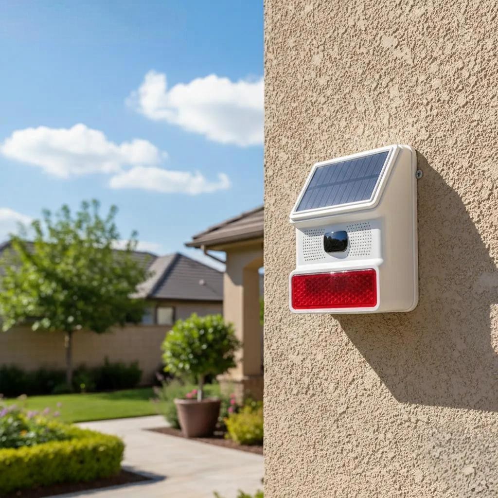 Güneş Panelli Tuya Uyumlu Dış Alarm Sireni (Kumandalı)  |  OBG0612