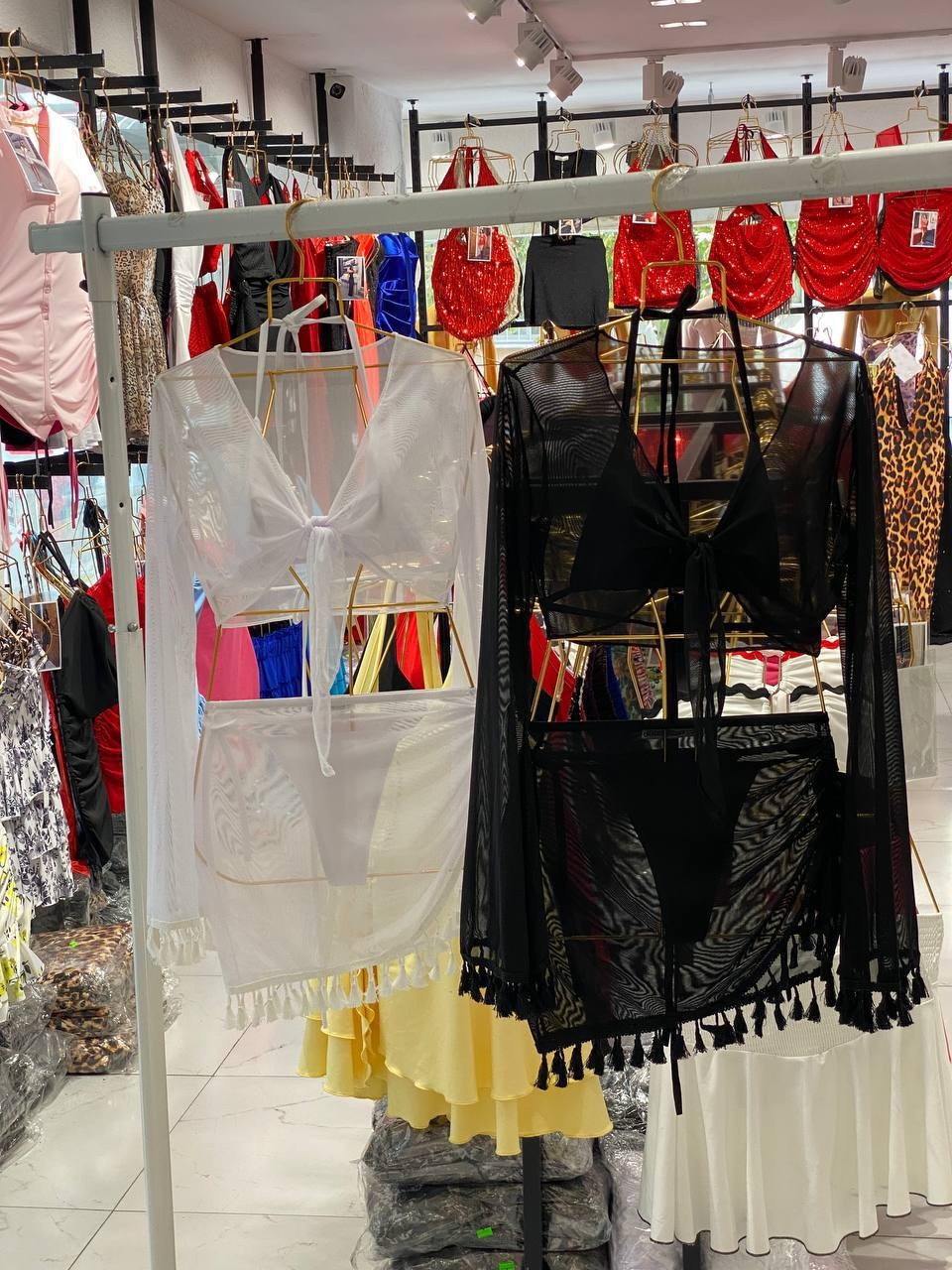 🤍 Tül Pareolu Bikini Takım  4 lü Set 