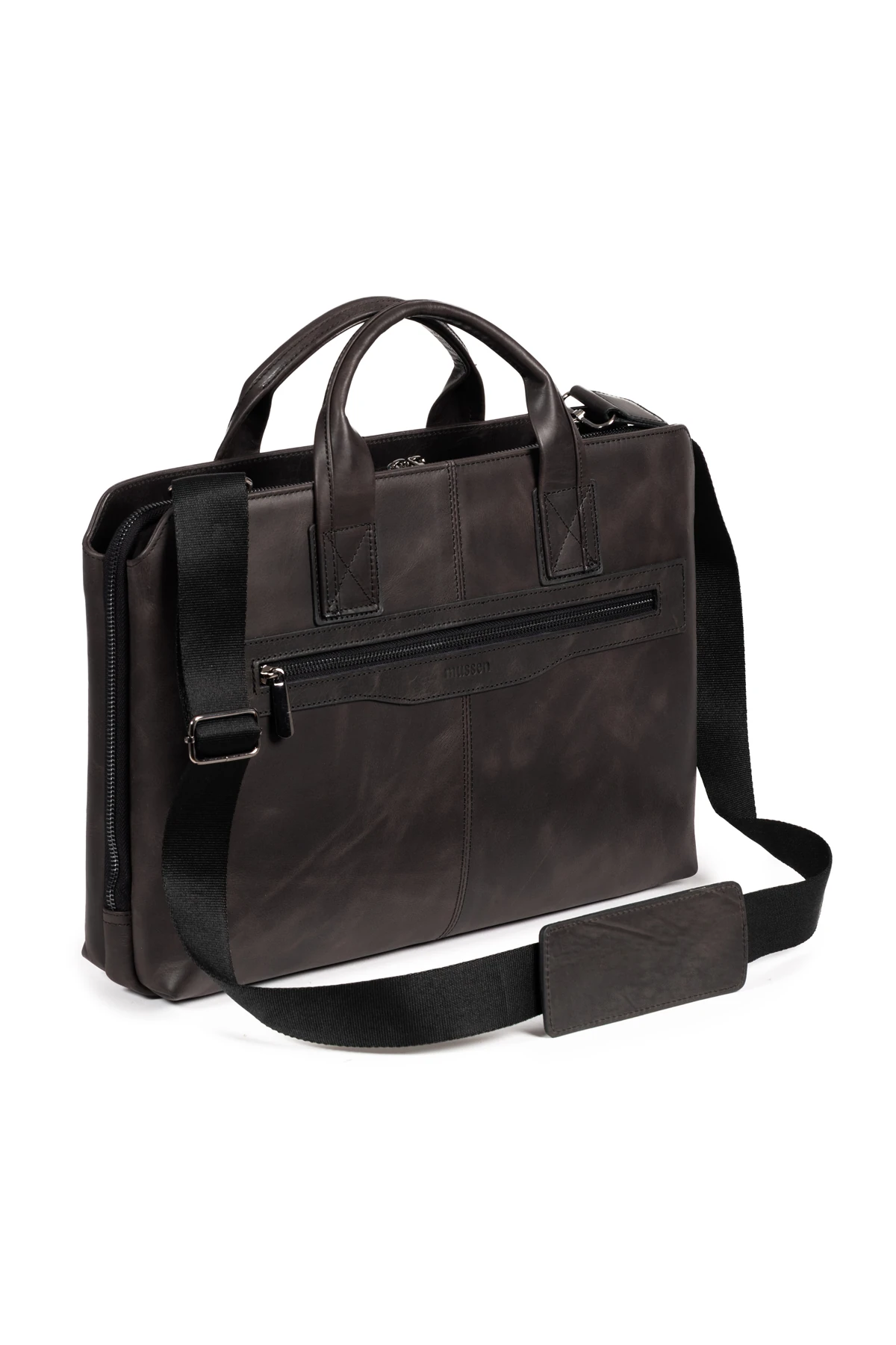 Mussen Grandora %100 Hakiki Deri 15.6 inç Laptop Evrak Çantası – 3 Bölmeli, Havuz Fermuarlı