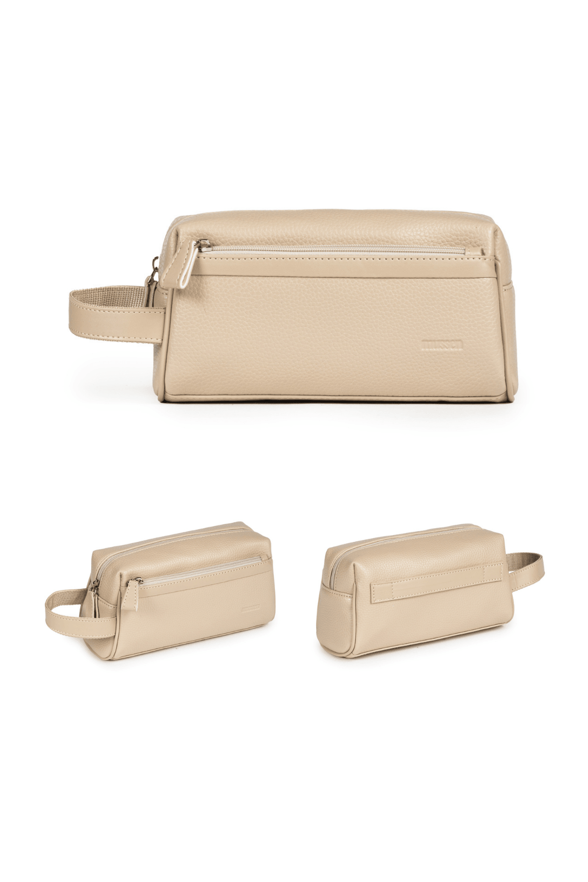 Unisex El Çantası Dopp Kit - Günlük & Traş Bakım & Makyaj Duş Çantası - 23x11x8cm - Krem